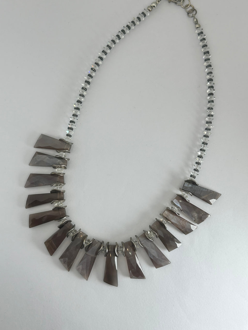 Chocolate Moonstone Fan Necklace