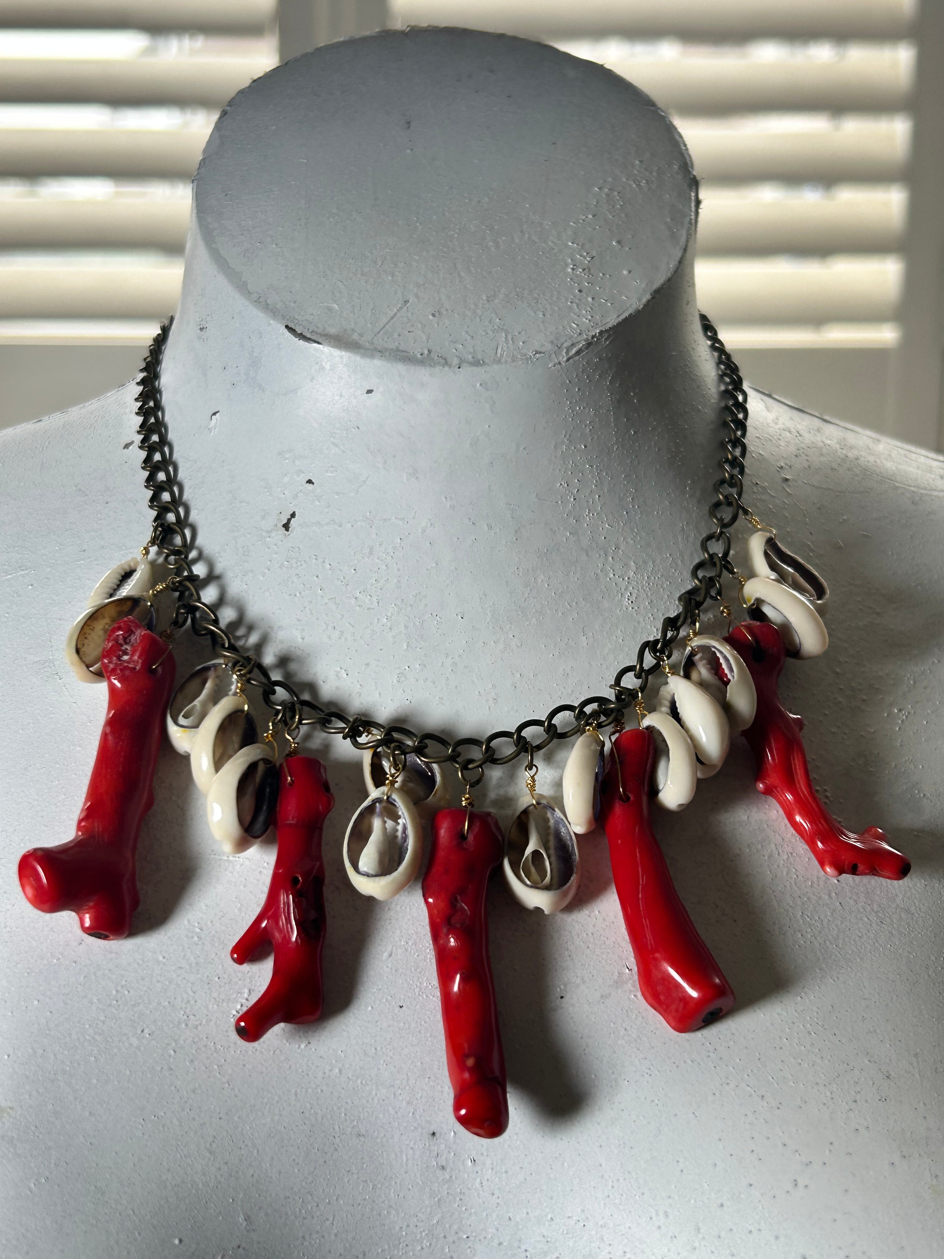 Glass Coral Sticks Necklace