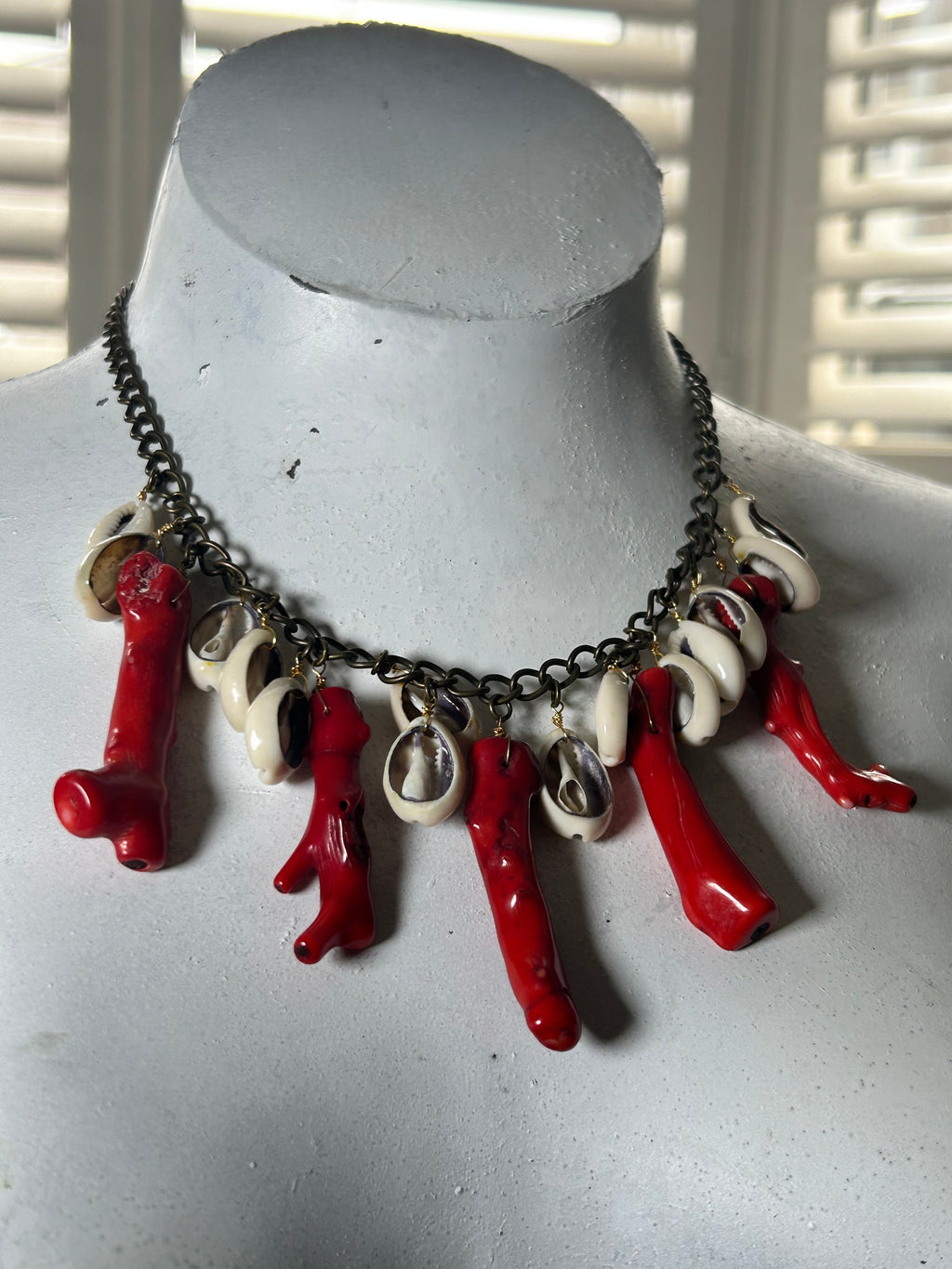 Glass Coral Sticks Necklace
