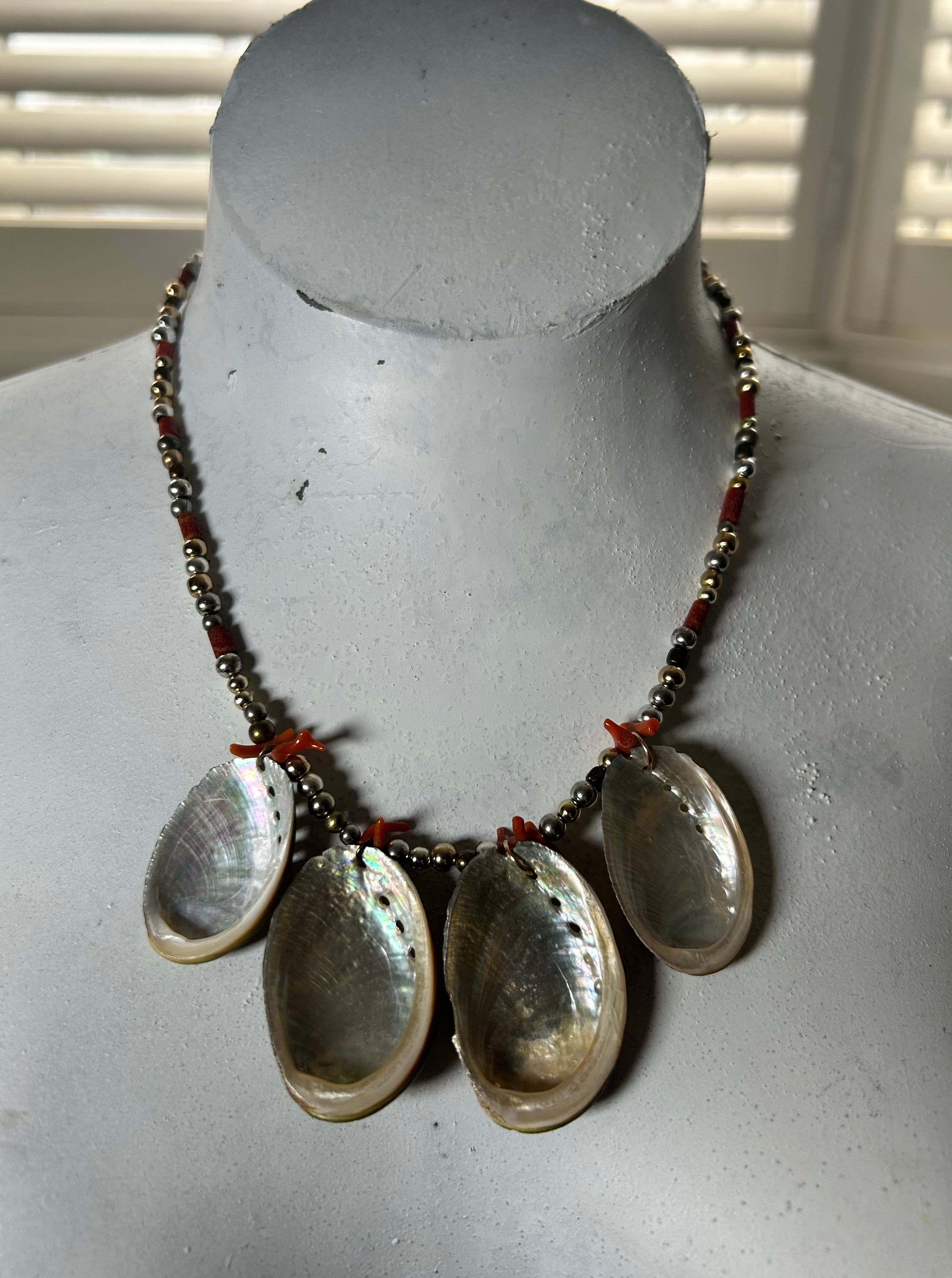 Shell & Vintage Coral Necklace