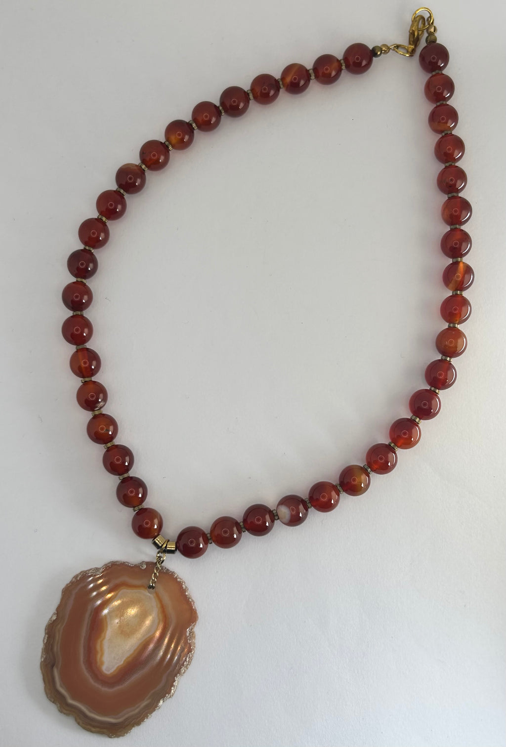 Carnelian Agate Slice Necklace