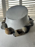 Brown Agate on Gold Plate Necklace