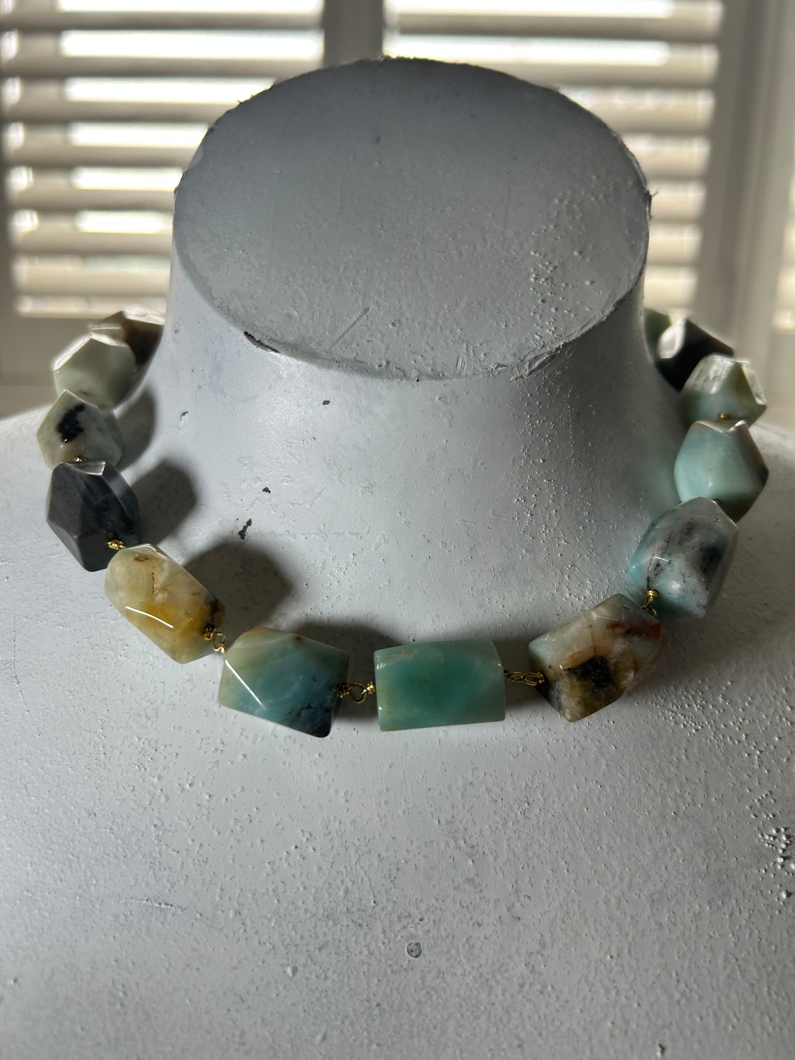 Amazonite Geometric Necklace