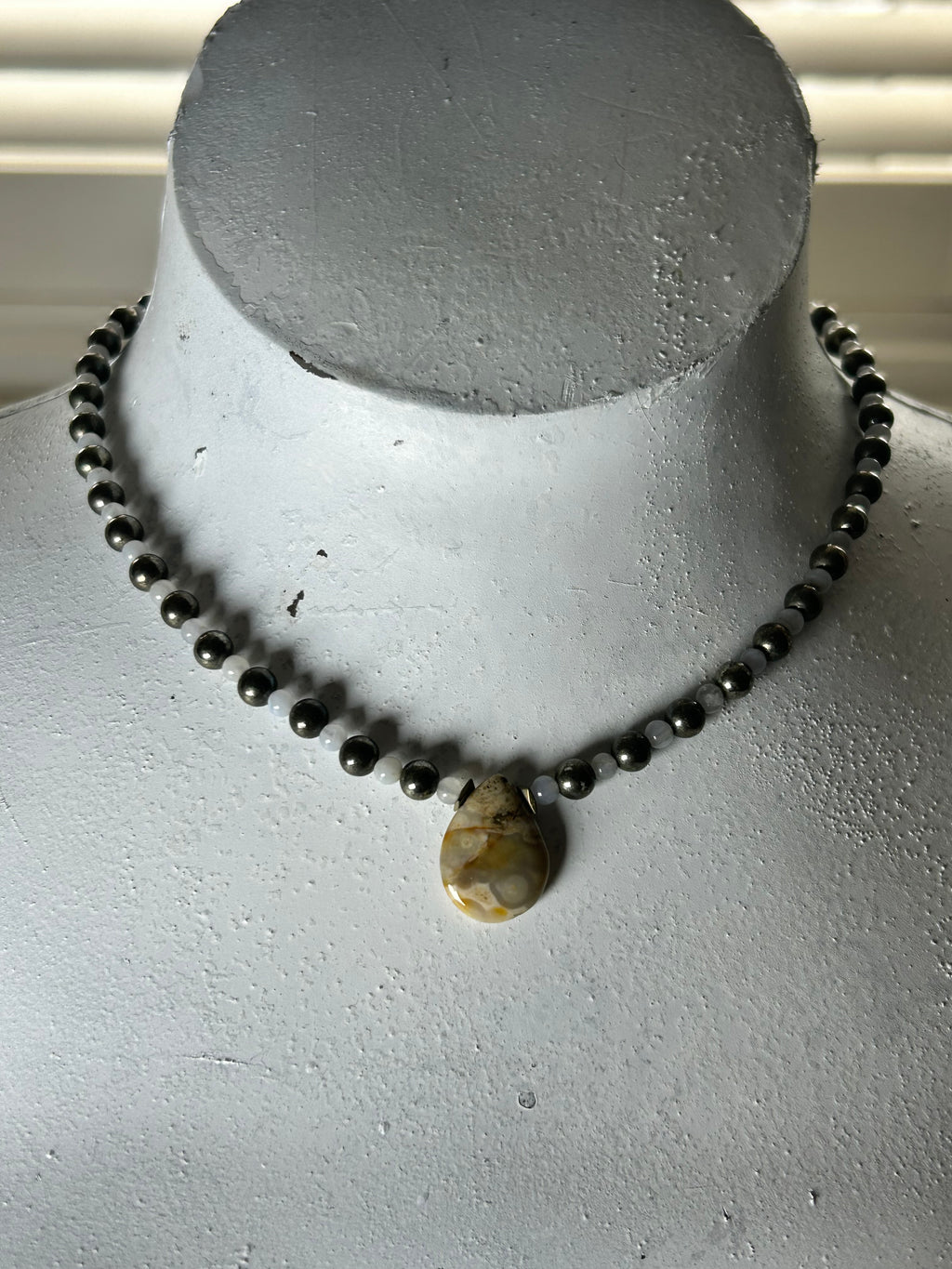 Jasper & Pyrite V Necklace