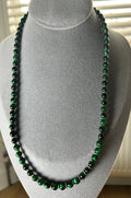 Green Cats Eye & Hematite Necklace