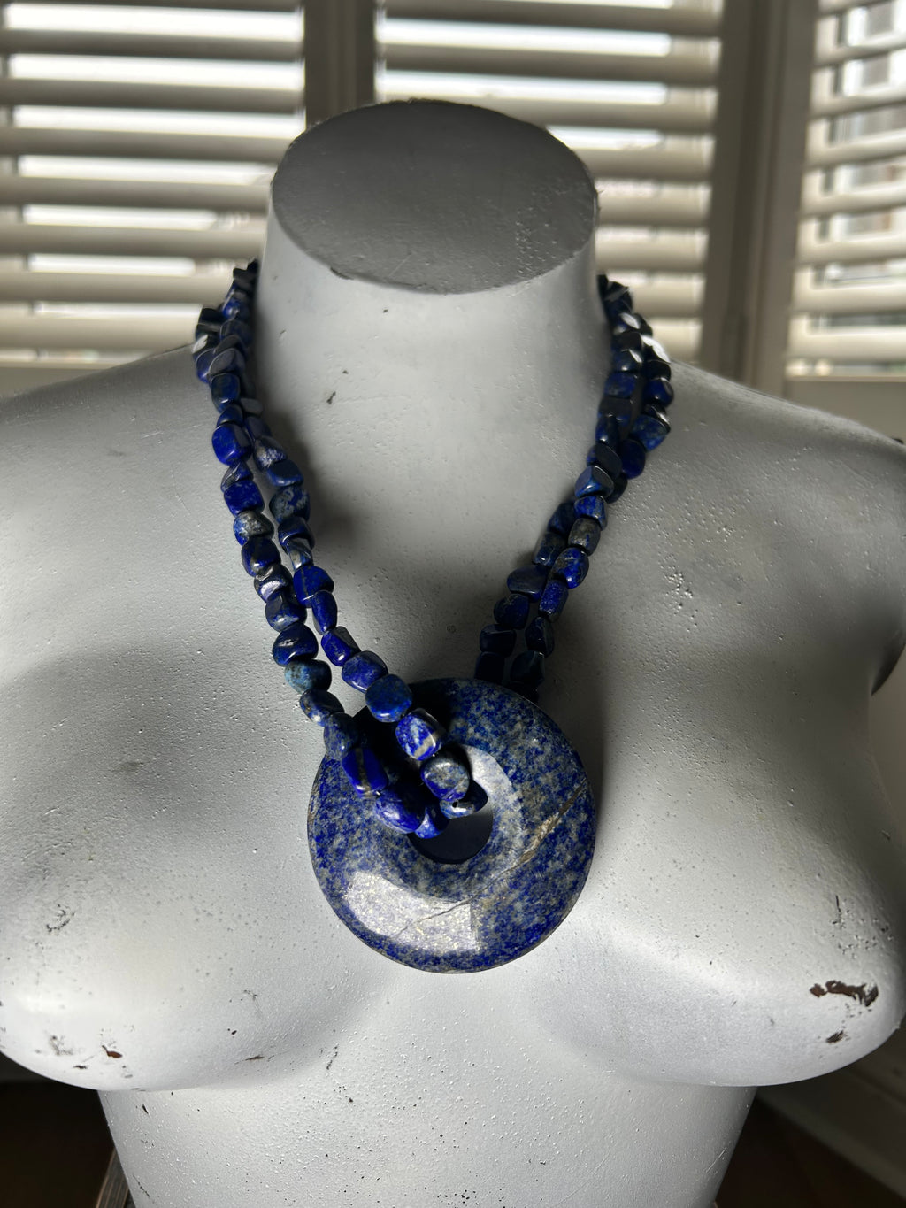 Multi-way Lapis Statement Necklace on Sterling Silver