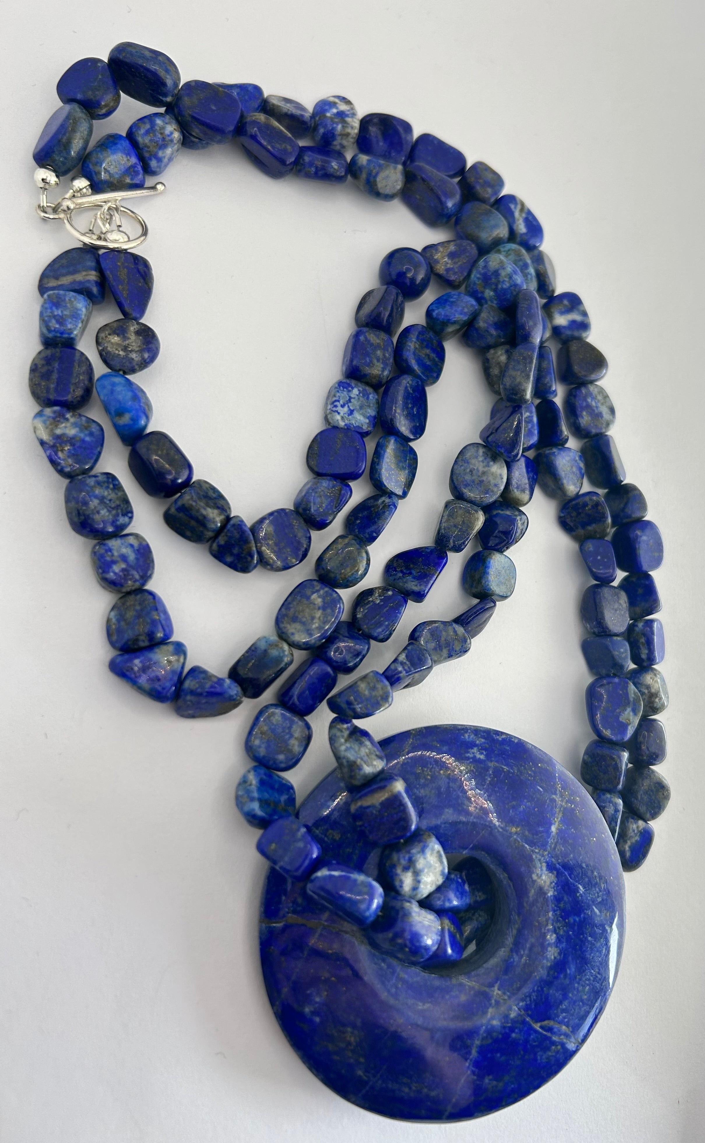 Multi-way Lapis Statement Necklace on Sterling Silver