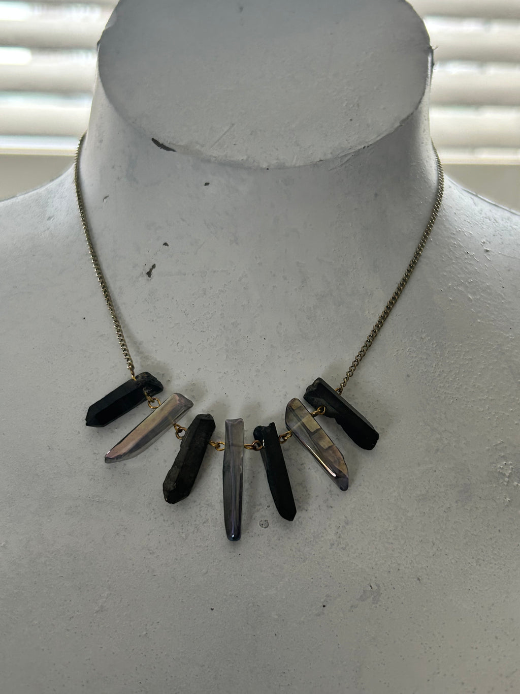 Mini Rock Crysal Fan Necklace