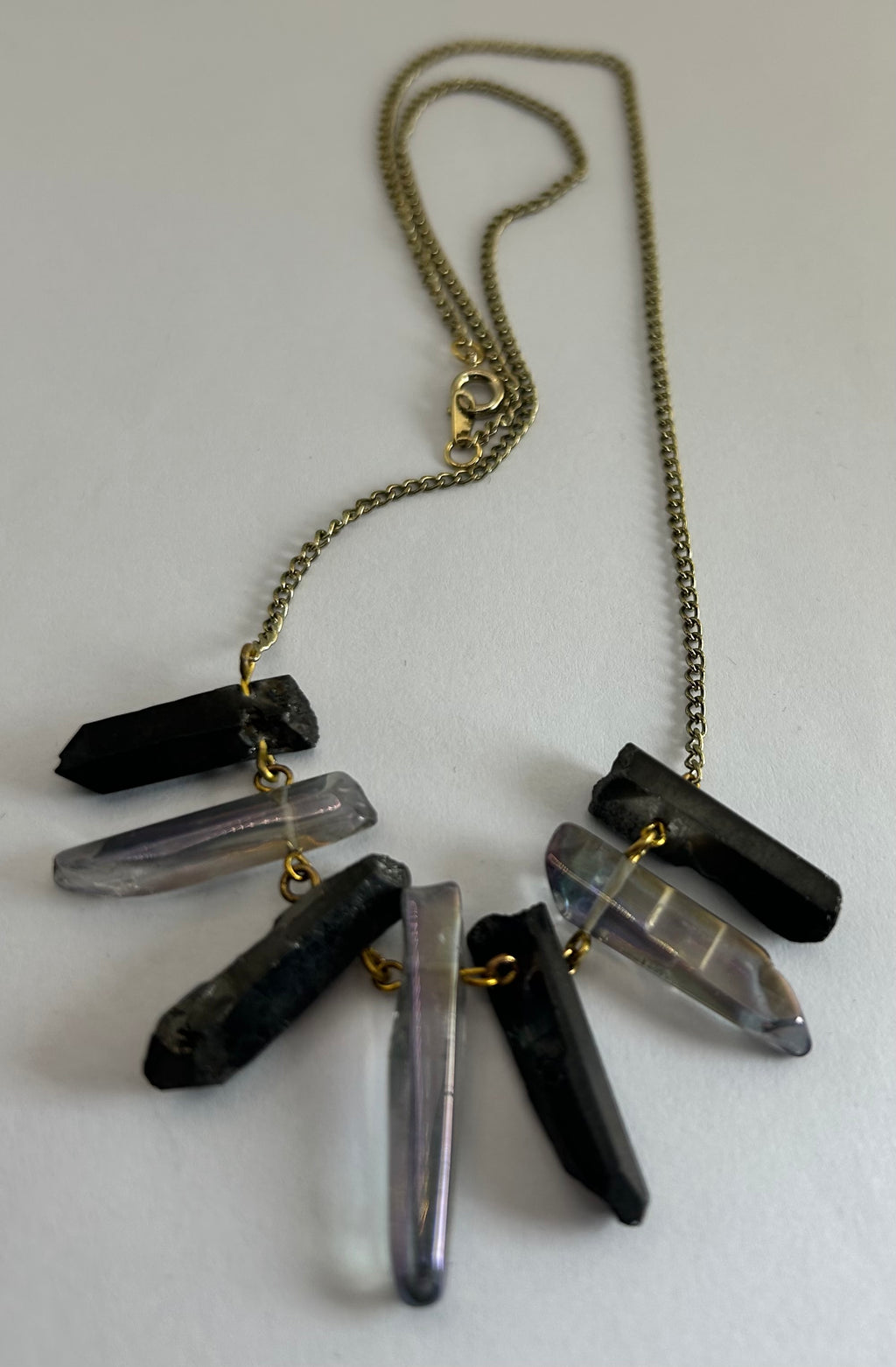 Mini Rock Crysal Fan Necklace