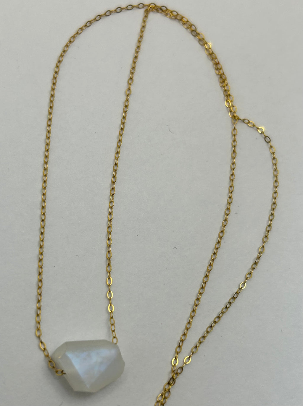 Rainbow Moonstone (7) on 14ct Gold Filled Chain Necklace