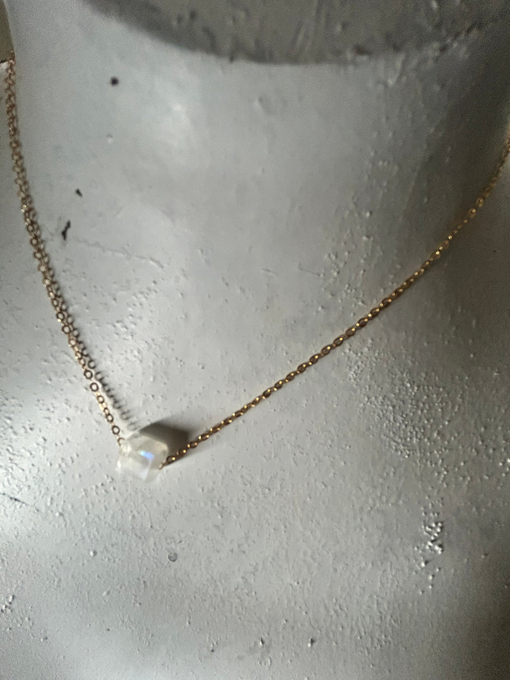 Rainbow Moonstone (SG8) on 14ct Gold Filled Chain Necklace