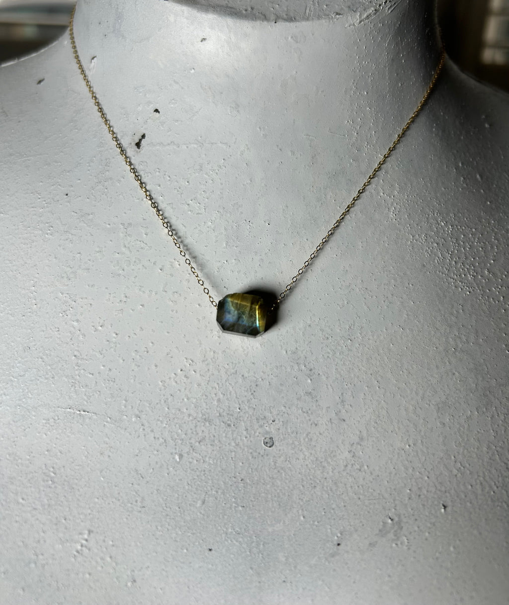 Rainbow Labradorite (12) on 14ct Gold Filled Chain Necklace
