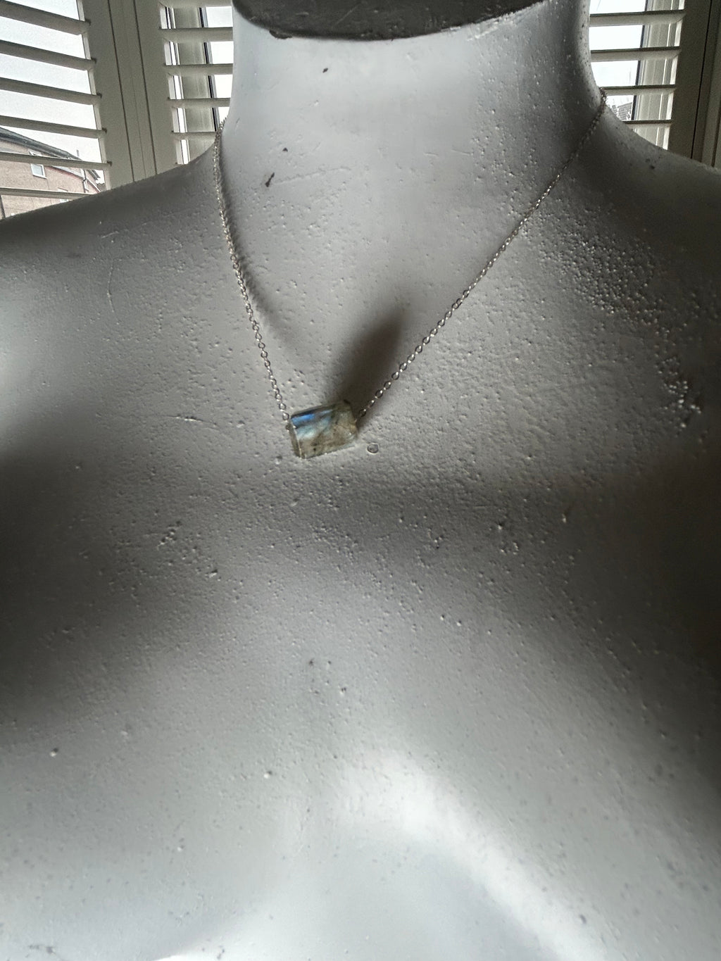 Rainbow Labradorite (11) on Sterling Silver Chain Necklace