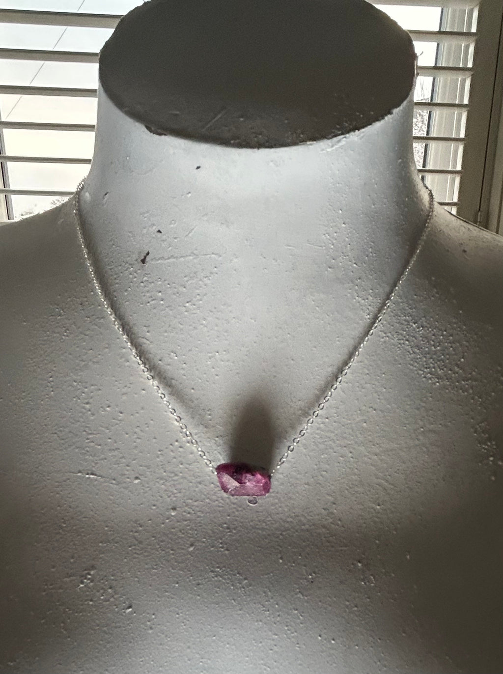 Ruby (10) on Sterling Silver Chain Necklace