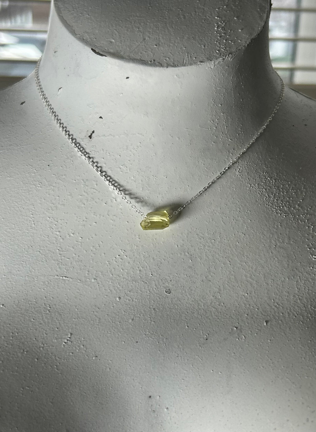 Lemon Quartz (13) on Sterling Silver Chain Necklace