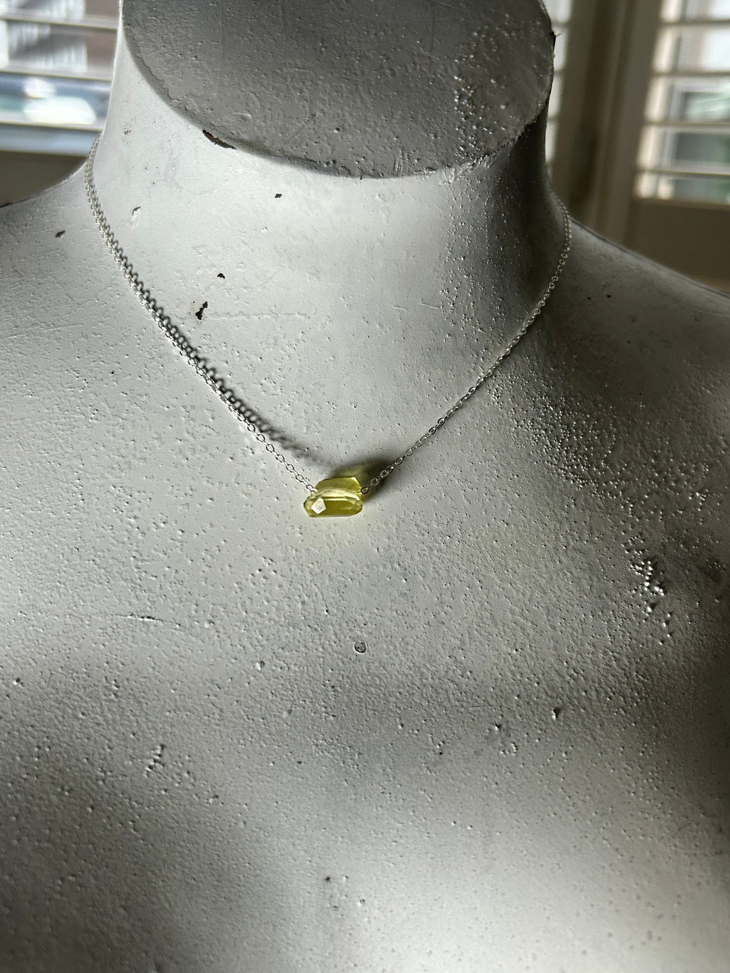 Lemon Quartz (13) on Sterling Silver Chain Necklace