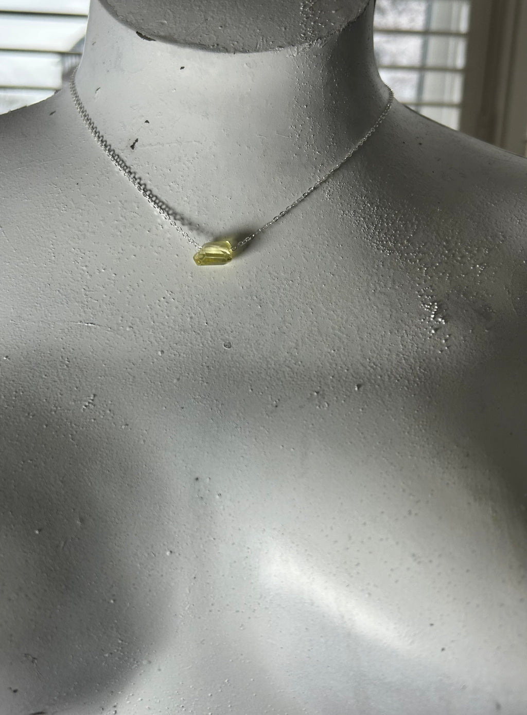 Lemon Quartz (13) on Sterling Silver Chain Necklace
