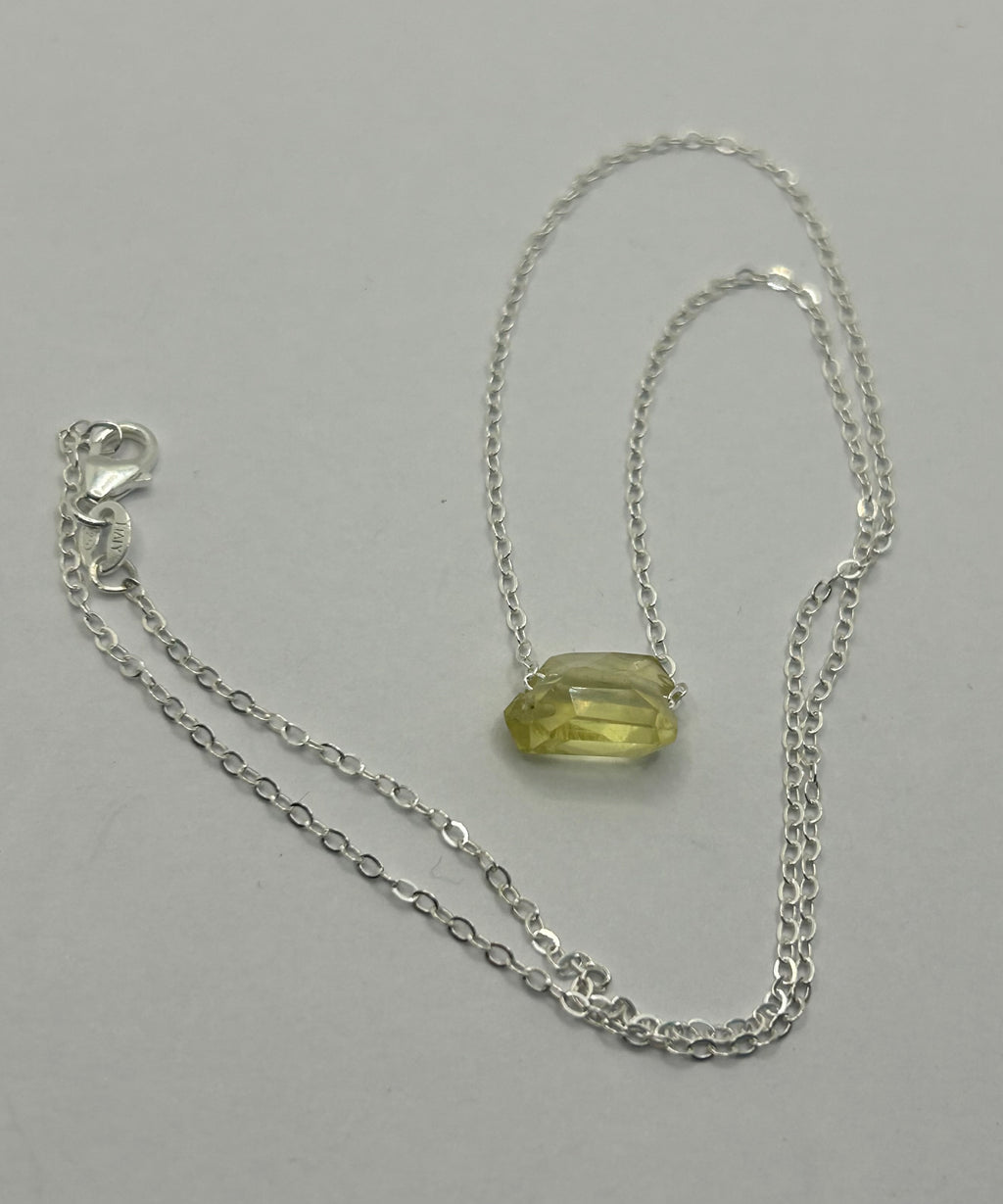 Lemon Quartz (13) on Sterling Silver Chain Necklace