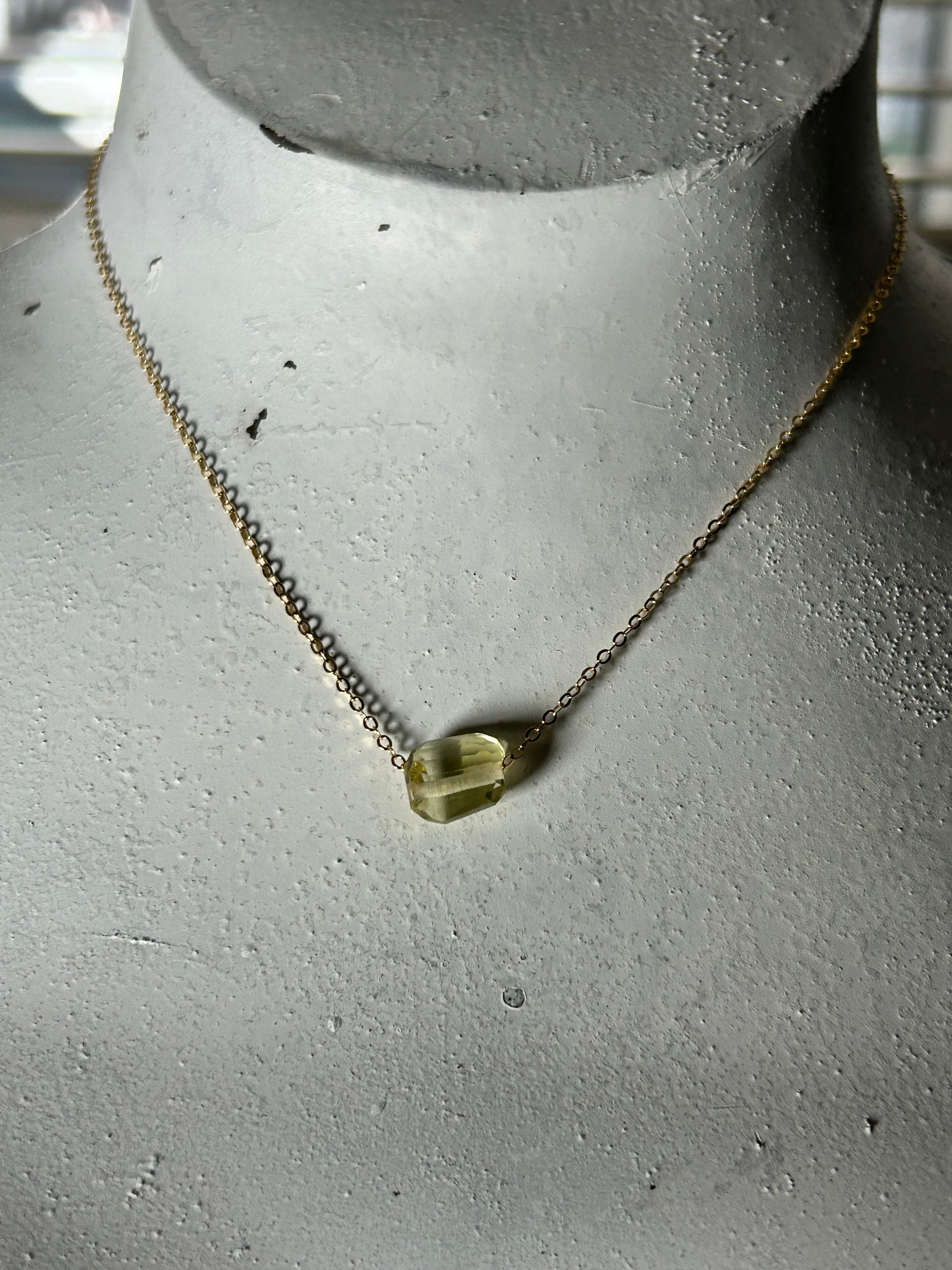 Lemon Quartz (15) on 14ct Gold Filled Chain Necklace