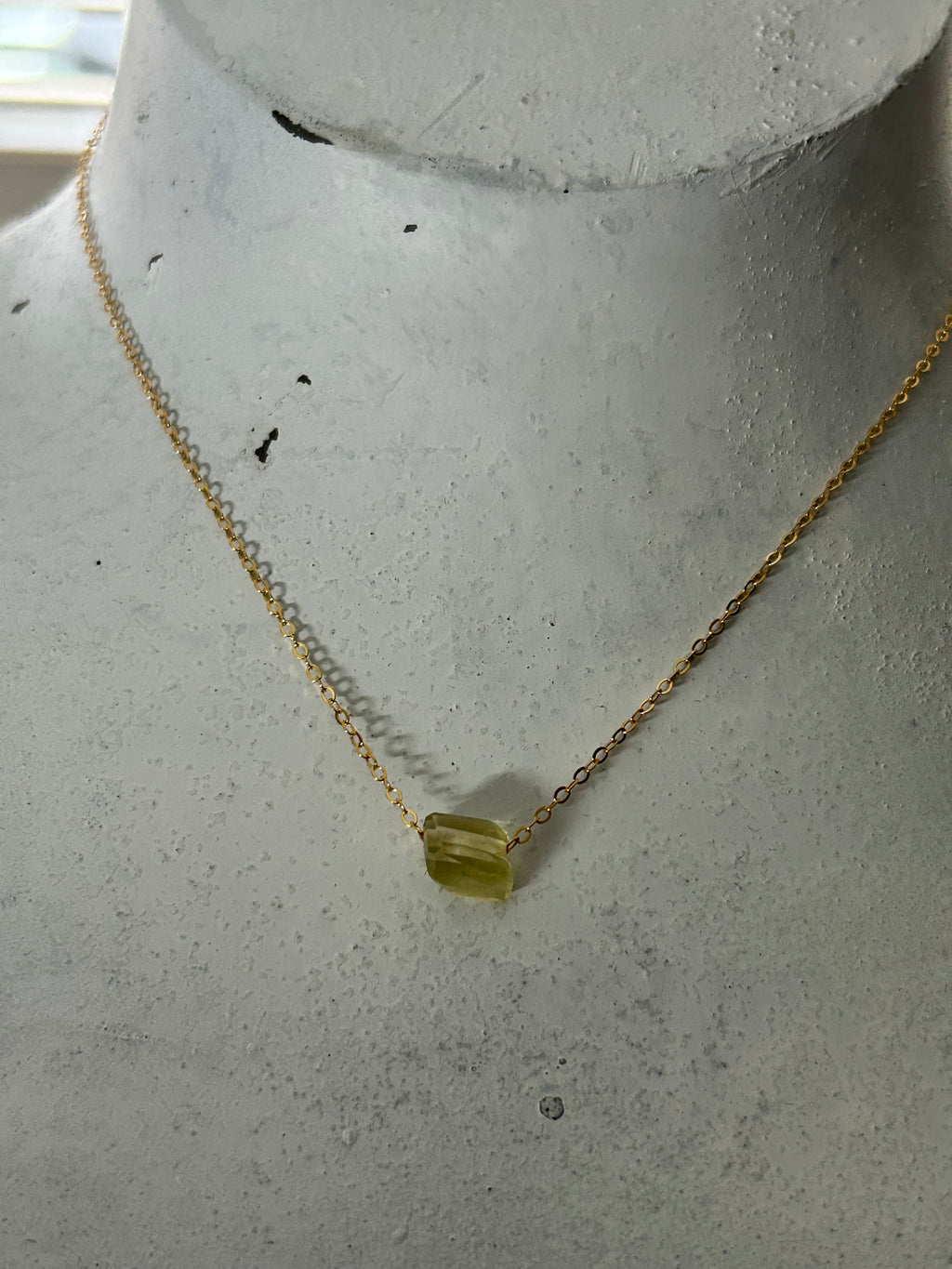 Lemon Quartz (14) on 14ct Gold Filled Chain Necklace