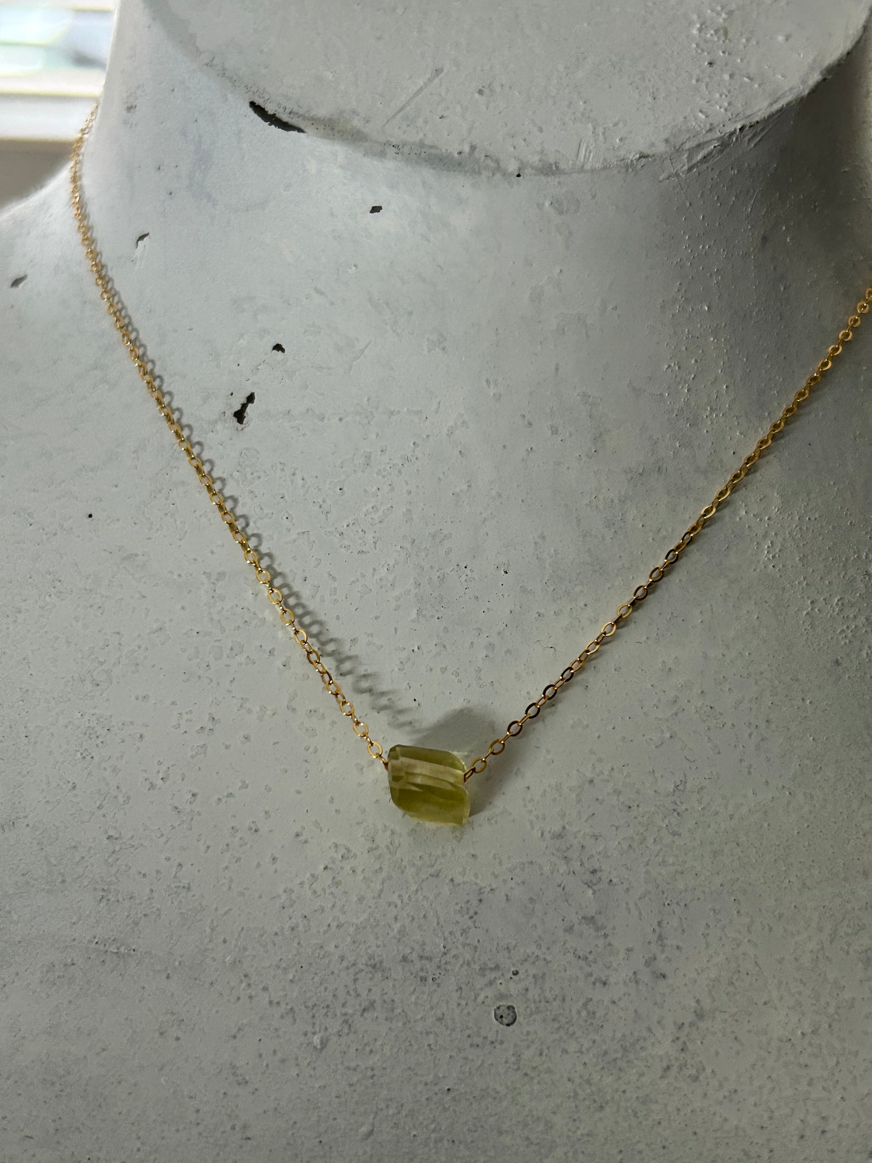 Lemon Quartz (14) on 14ct Gold Filled Chain Necklace