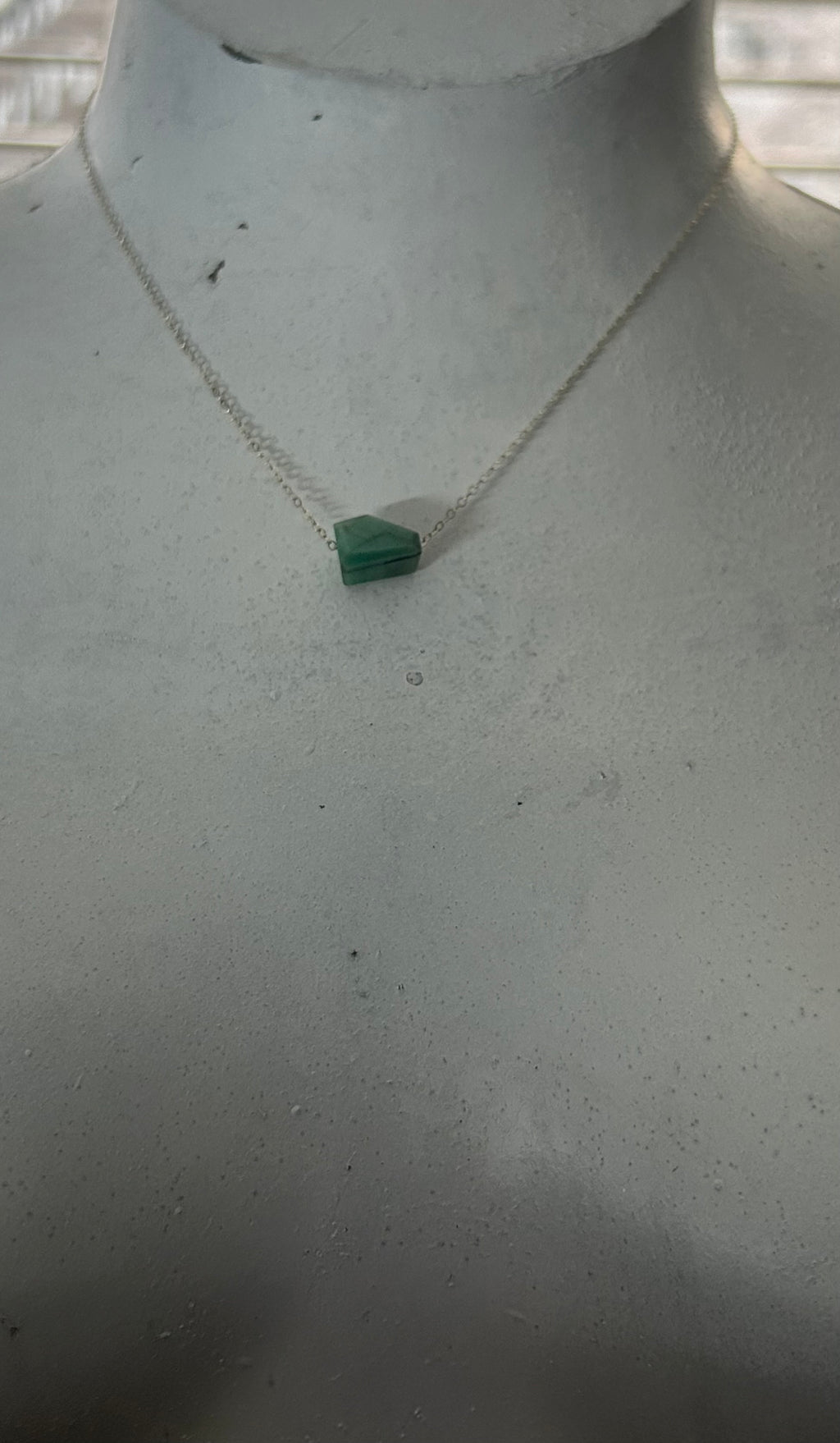 Emerald (4) on Sterling Silver Chain Necklace