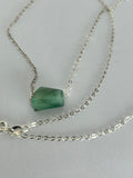 Emerald (5) on Sterling Silver Chain Necklace