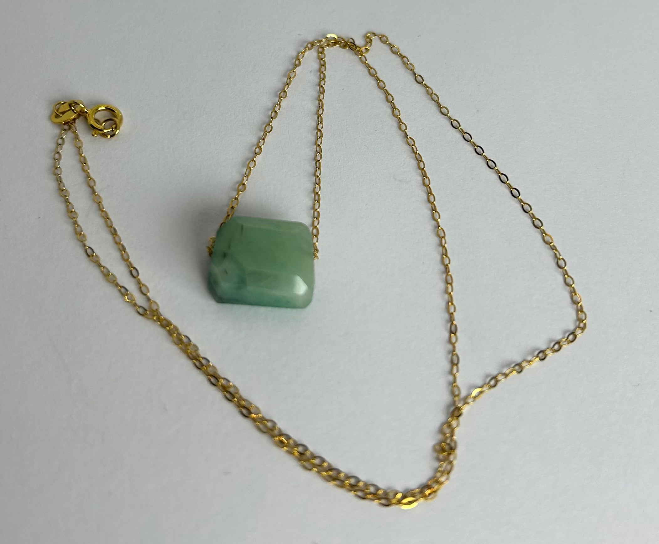 Emerald (1) on 14ct Gold Filled Chain Necklace