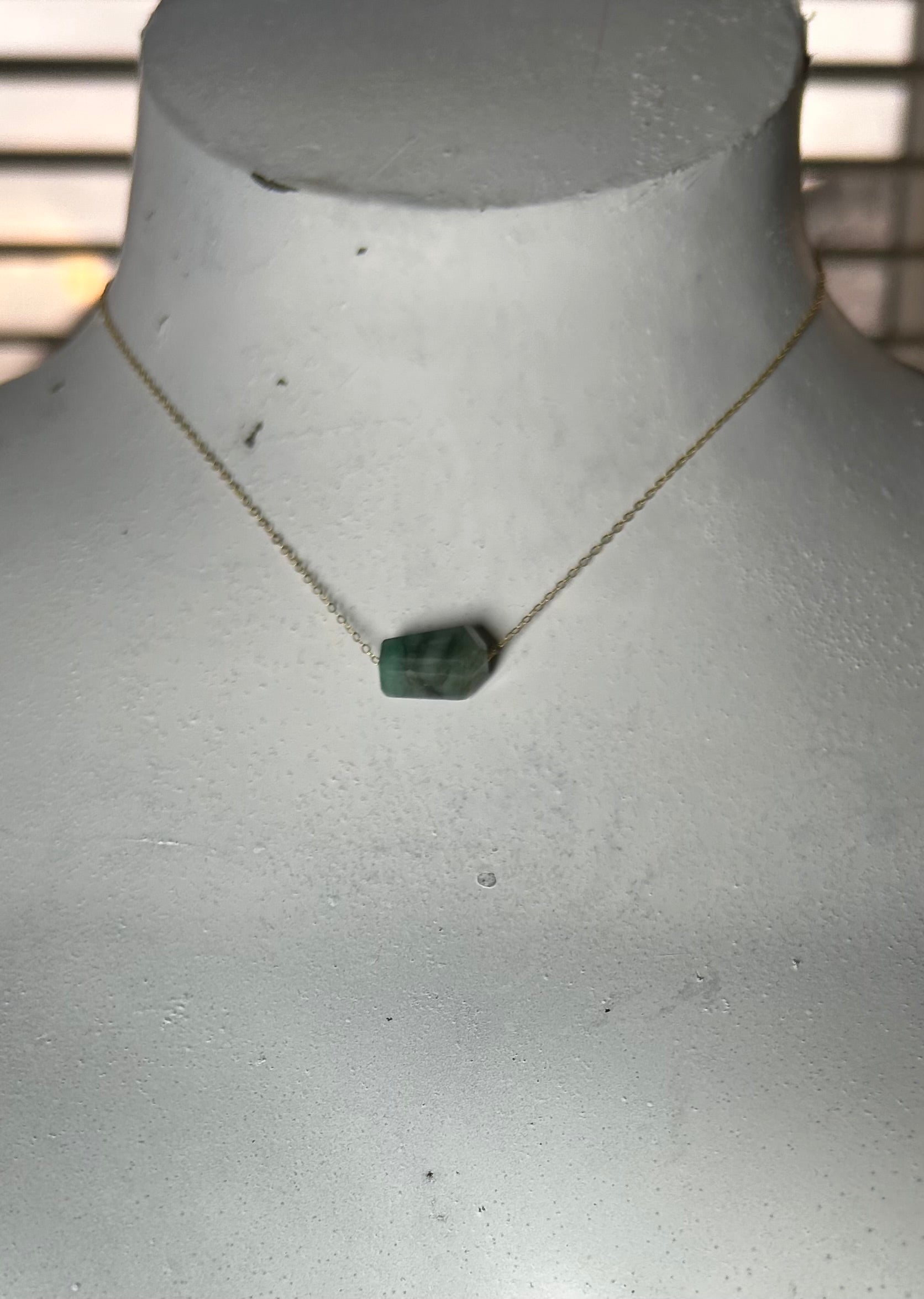 Emerald (2) on 14ct Gold Filled Chain Necklace