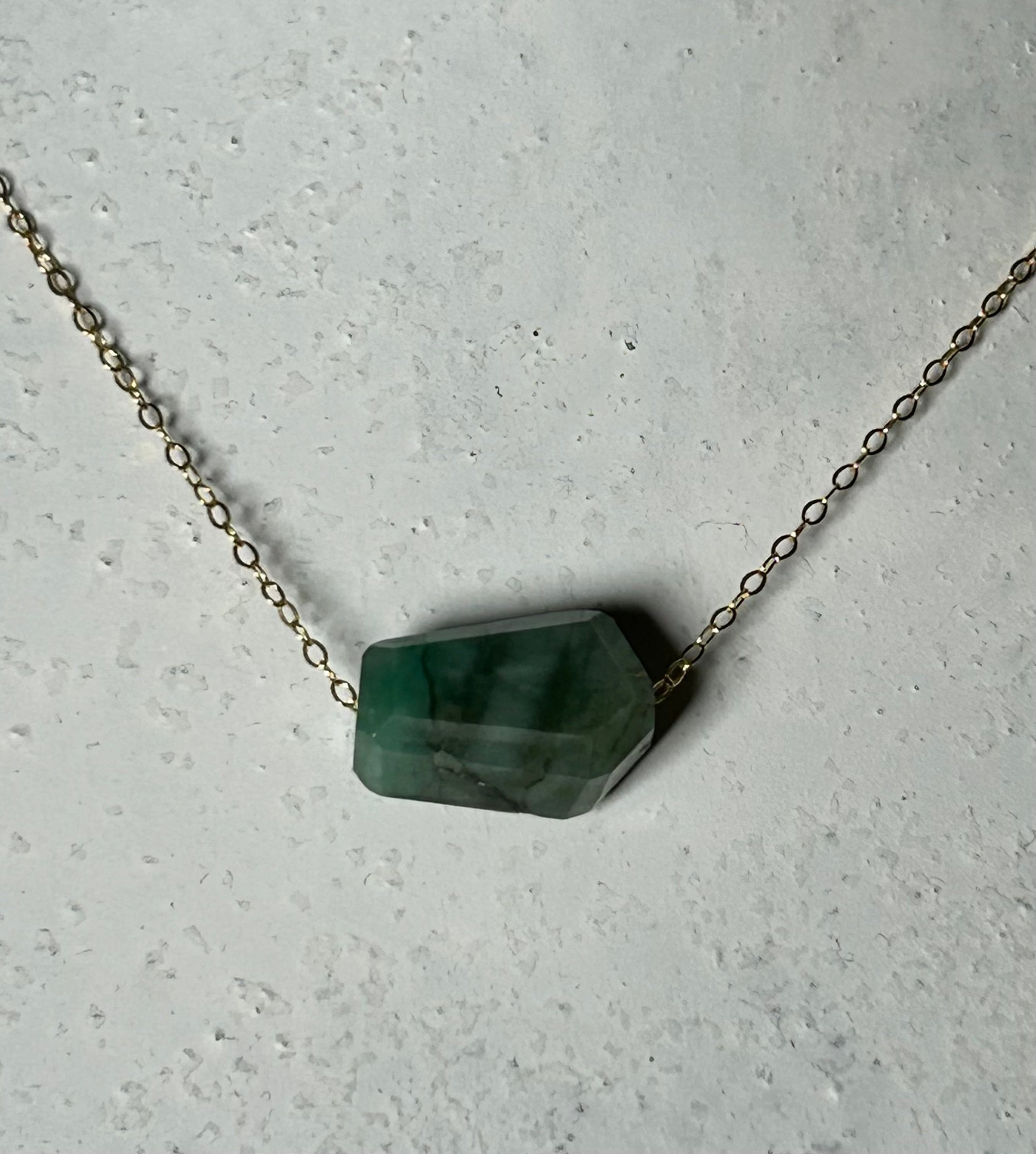 Emerald (2) on 14ct Gold Filled Chain Necklace