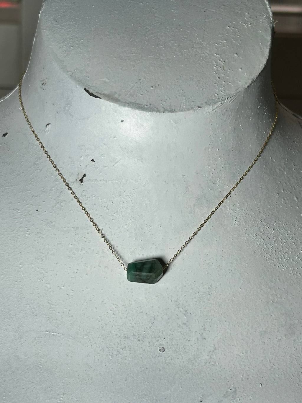 Emerald (2) on 14ct Gold Filled Chain Necklace