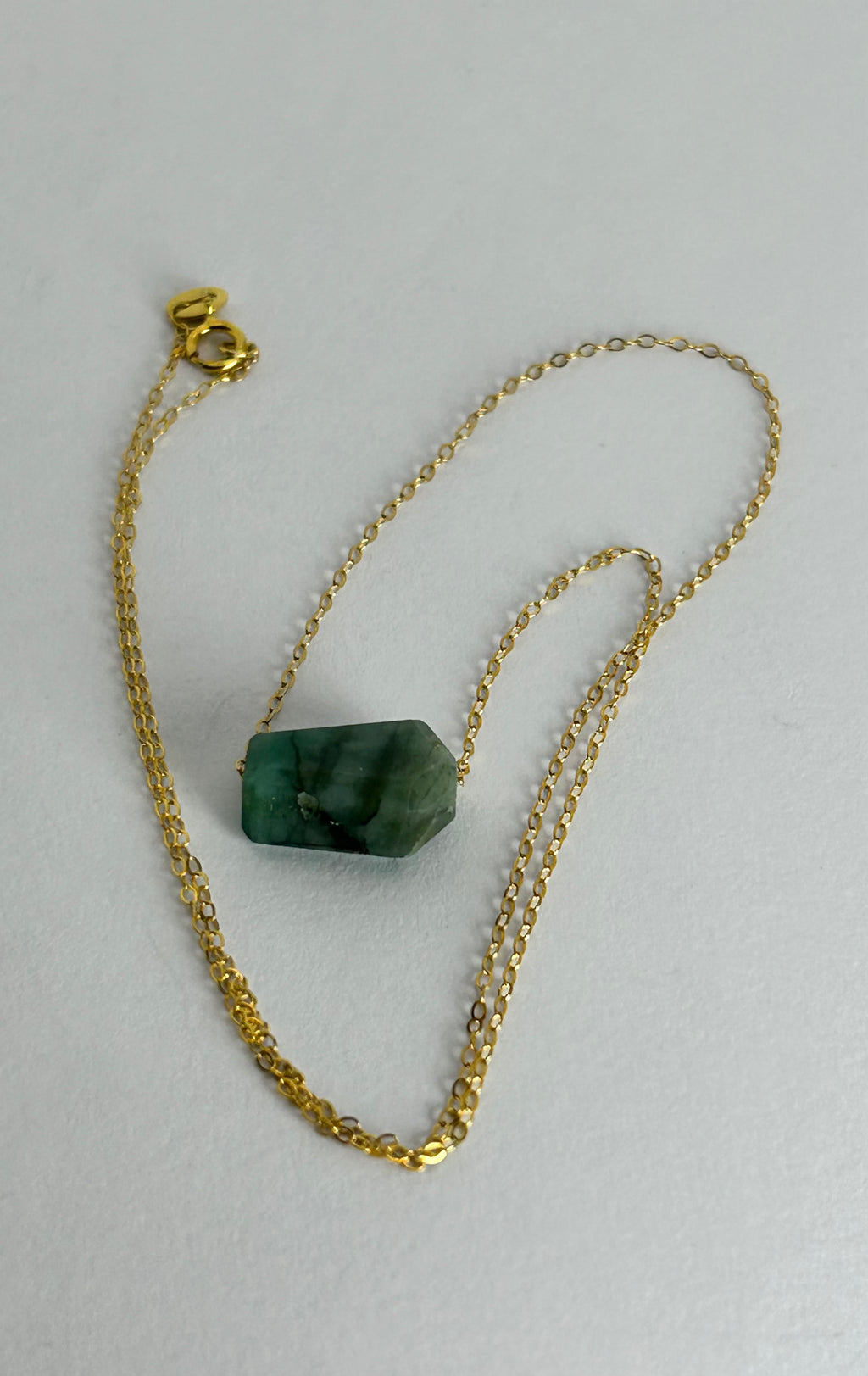 Emerald (2) on 14ct Gold Filled Chain Necklace