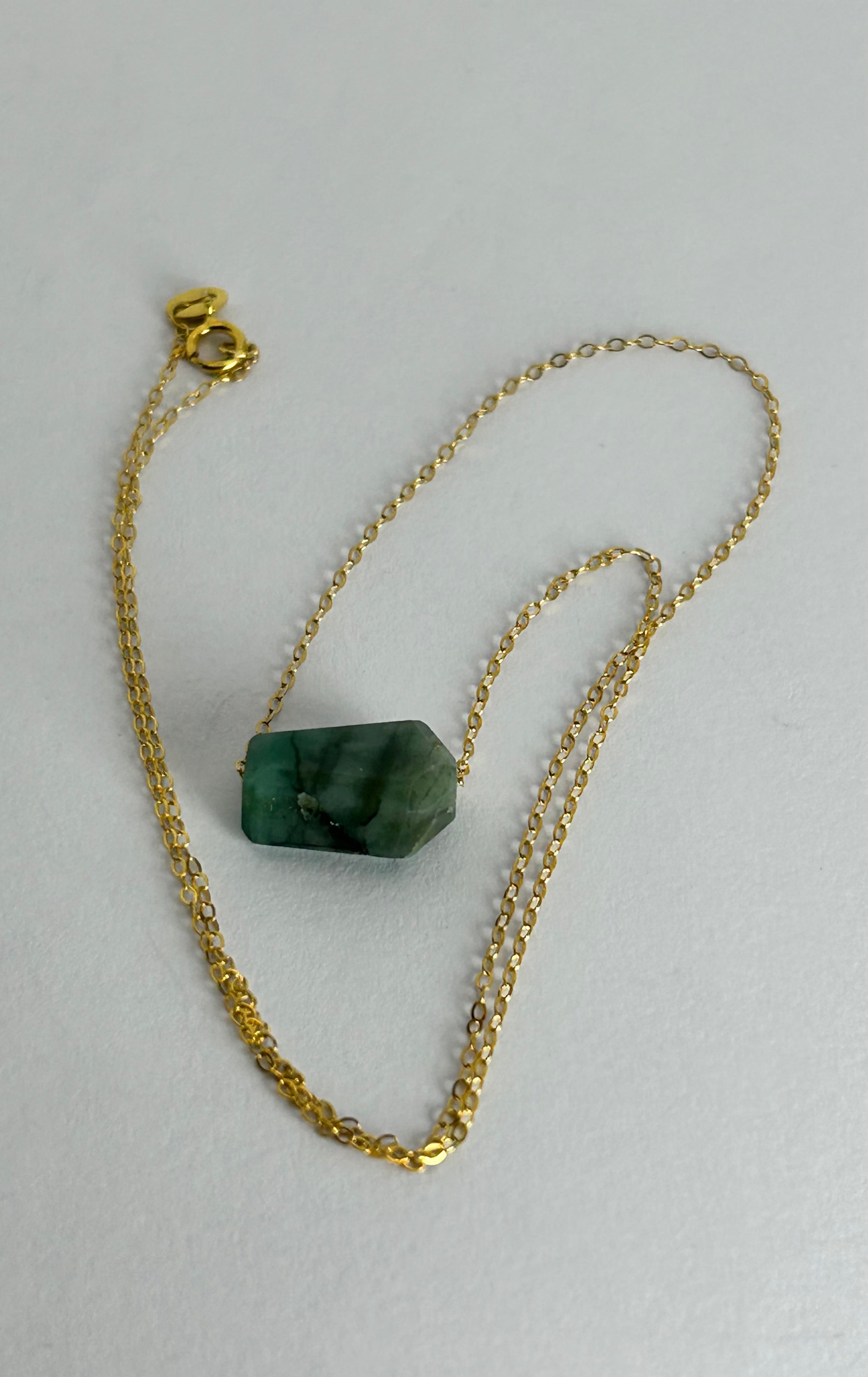 Emerald (2) on 14ct Gold Filled Chain Necklace