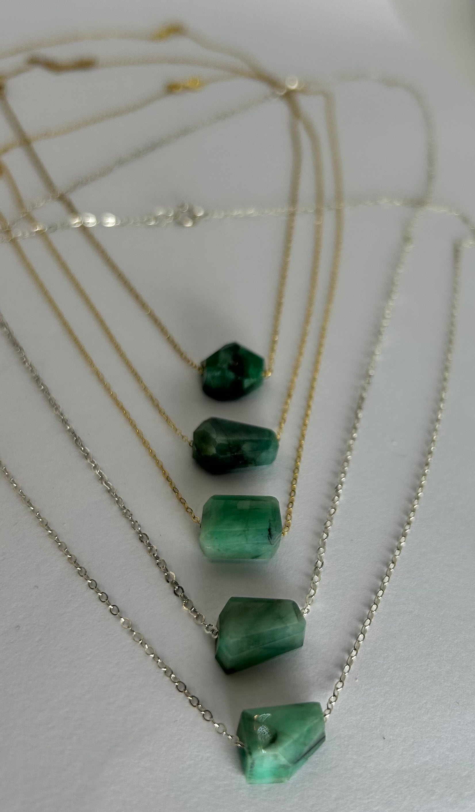 Emerald (1) on 14ct Gold Filled Chain Necklace