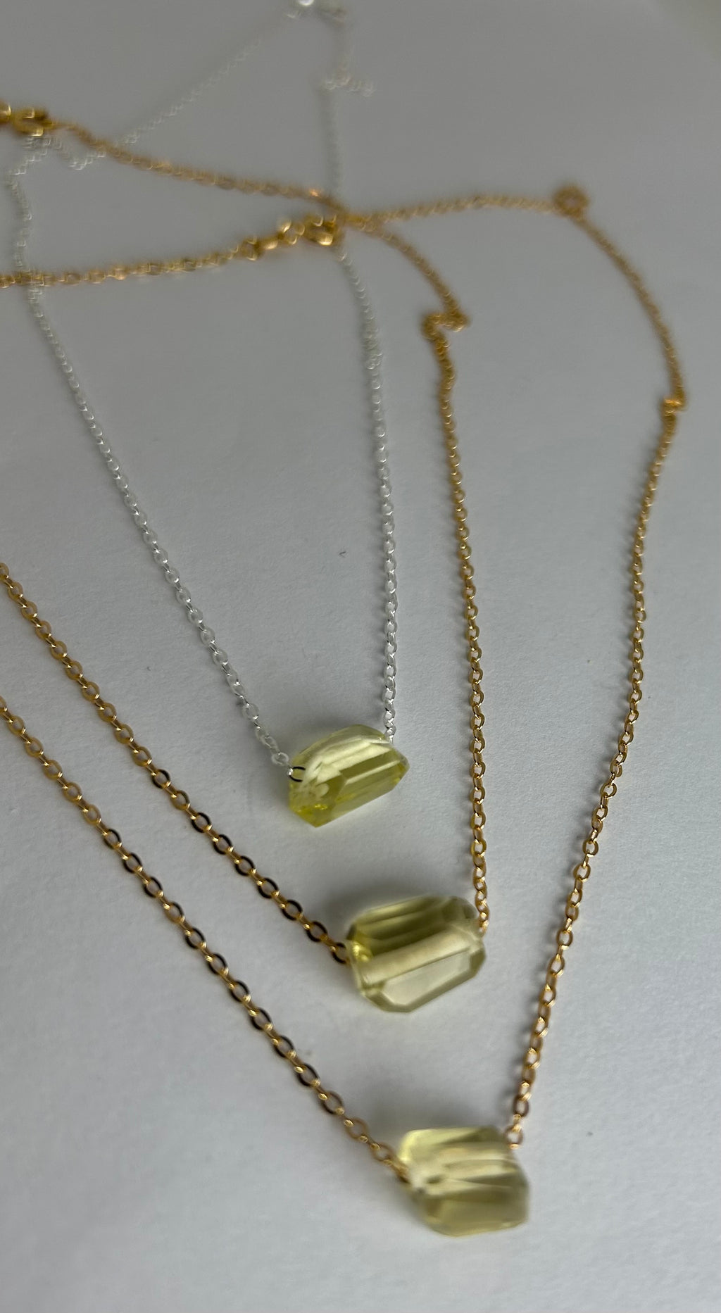 Lemon Quartz (15) on 14ct Gold Filled Chain Necklace