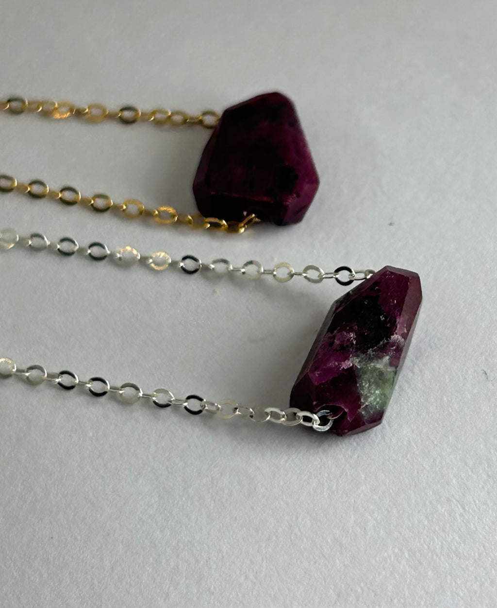 Ruby (9) on 14ct Gold Filled Chain Necklace
