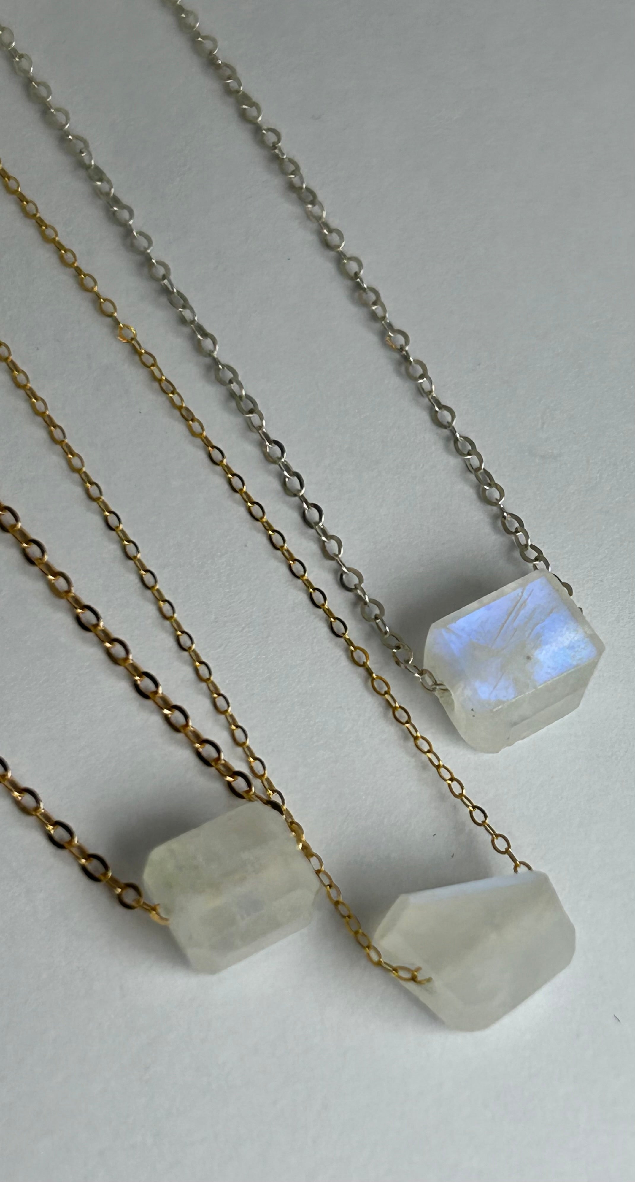 Rainbow Moonstone (SG8) on 14ct Gold Filled Chain Necklace