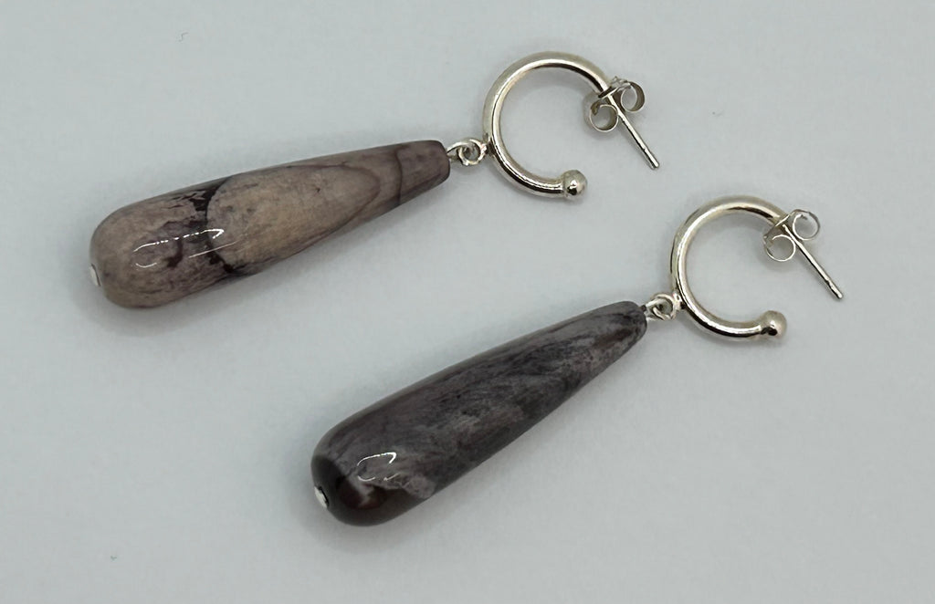 Lavendar Mookaite Teardrop Earrings