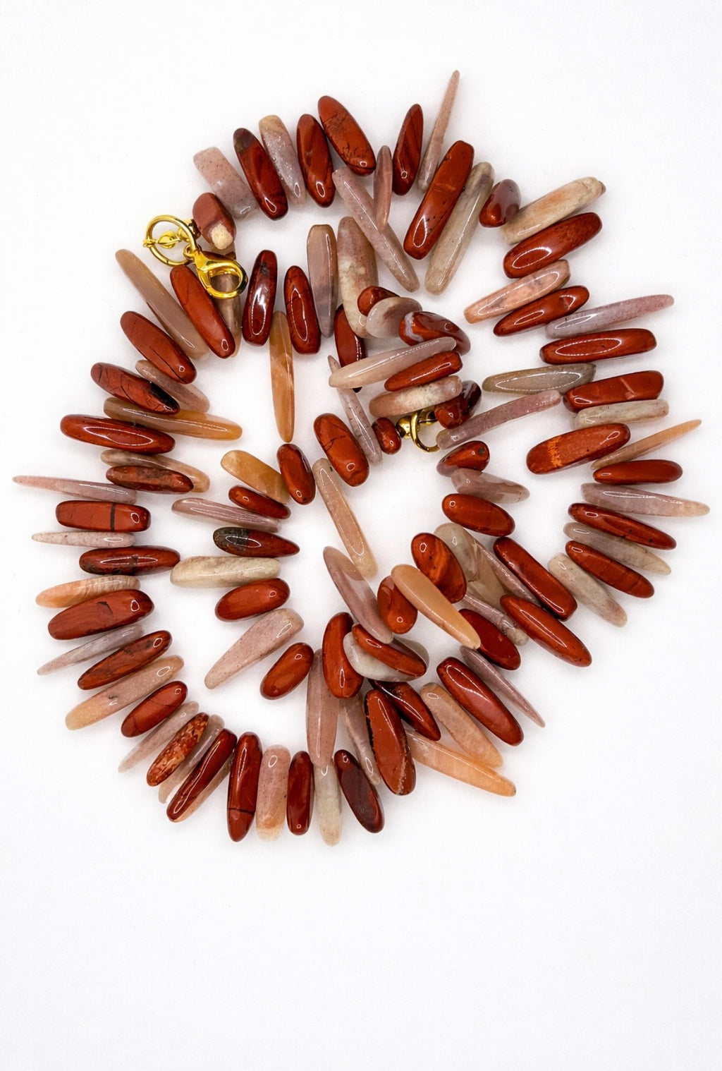 Two Tone Sunstone & Jasper Spike Necklace
