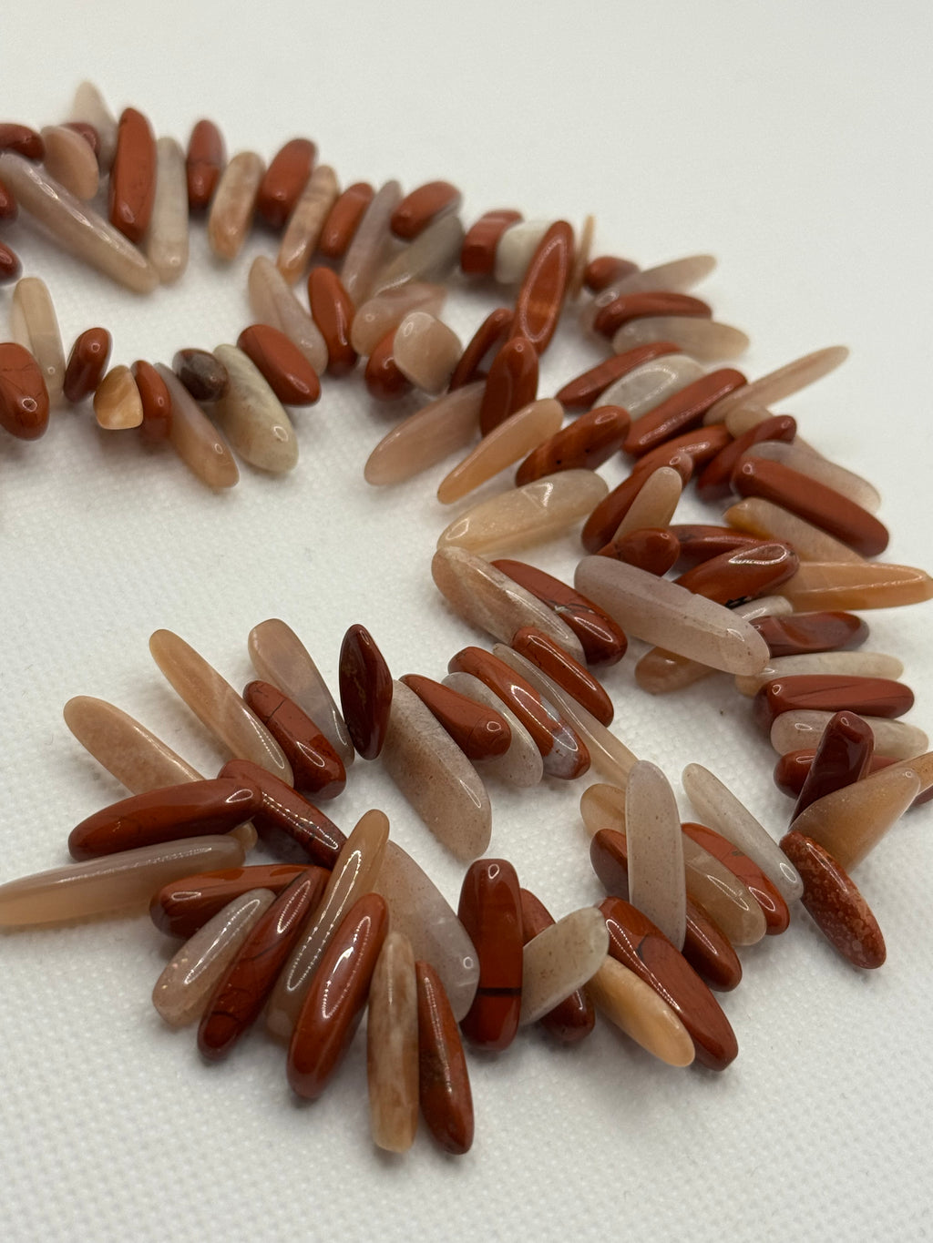 Two Tone Sunstone & Jasper Spike Necklace