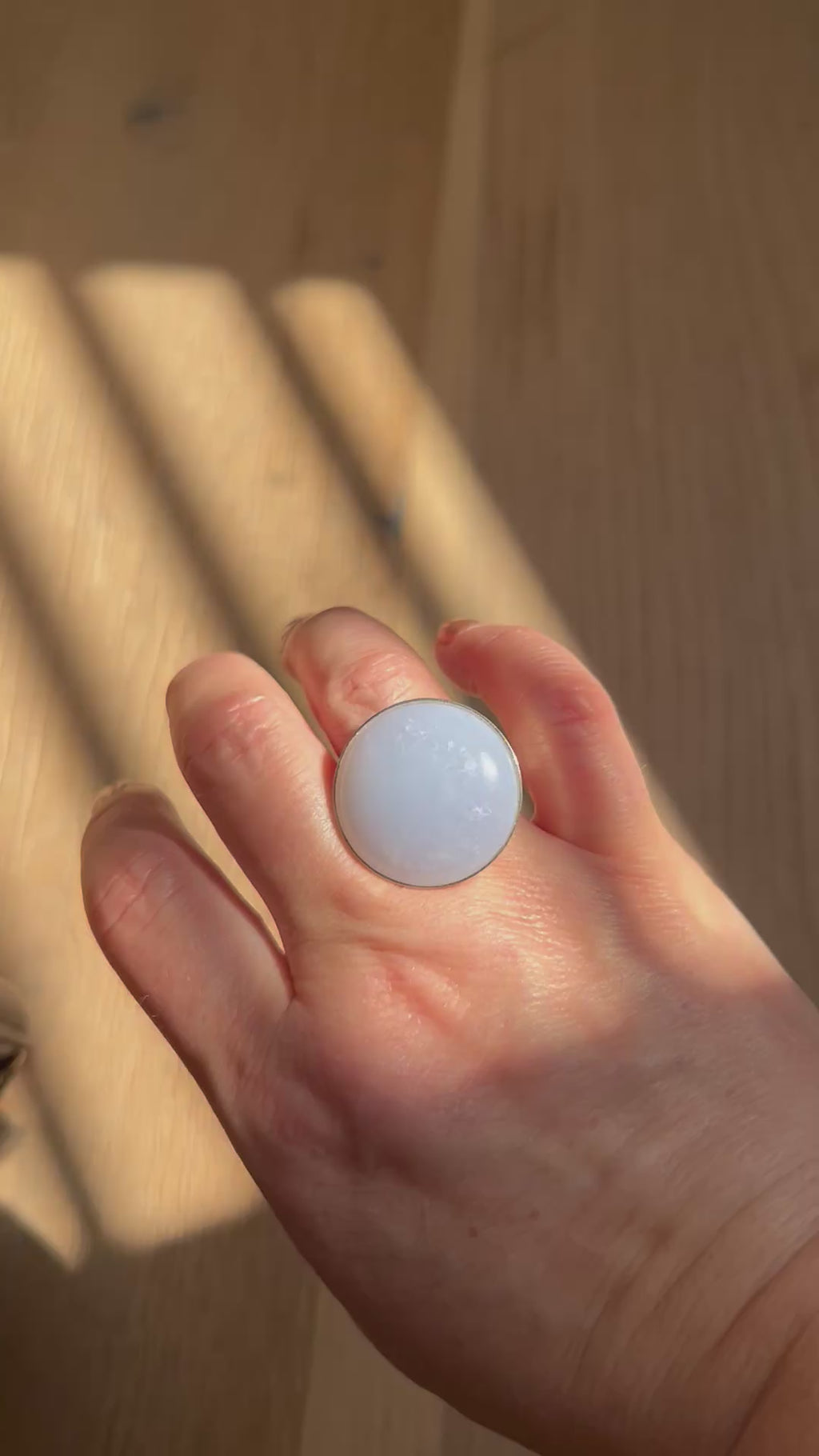 Chalcedony on Sterling Silver Ring