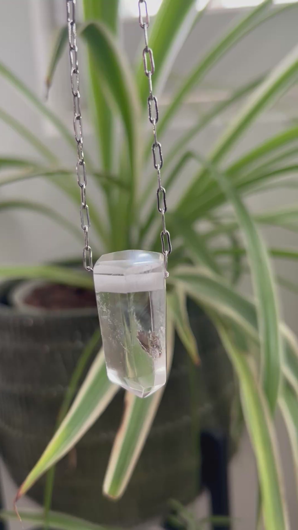 Clear Quartz on Rhodium