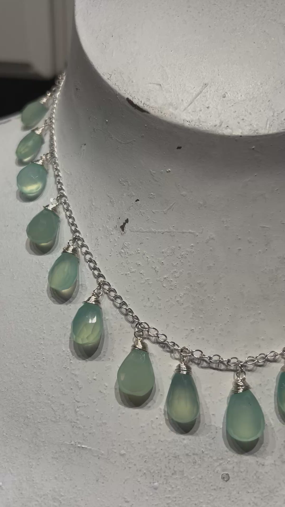 Aqua Chalcedony on Sterling Silver