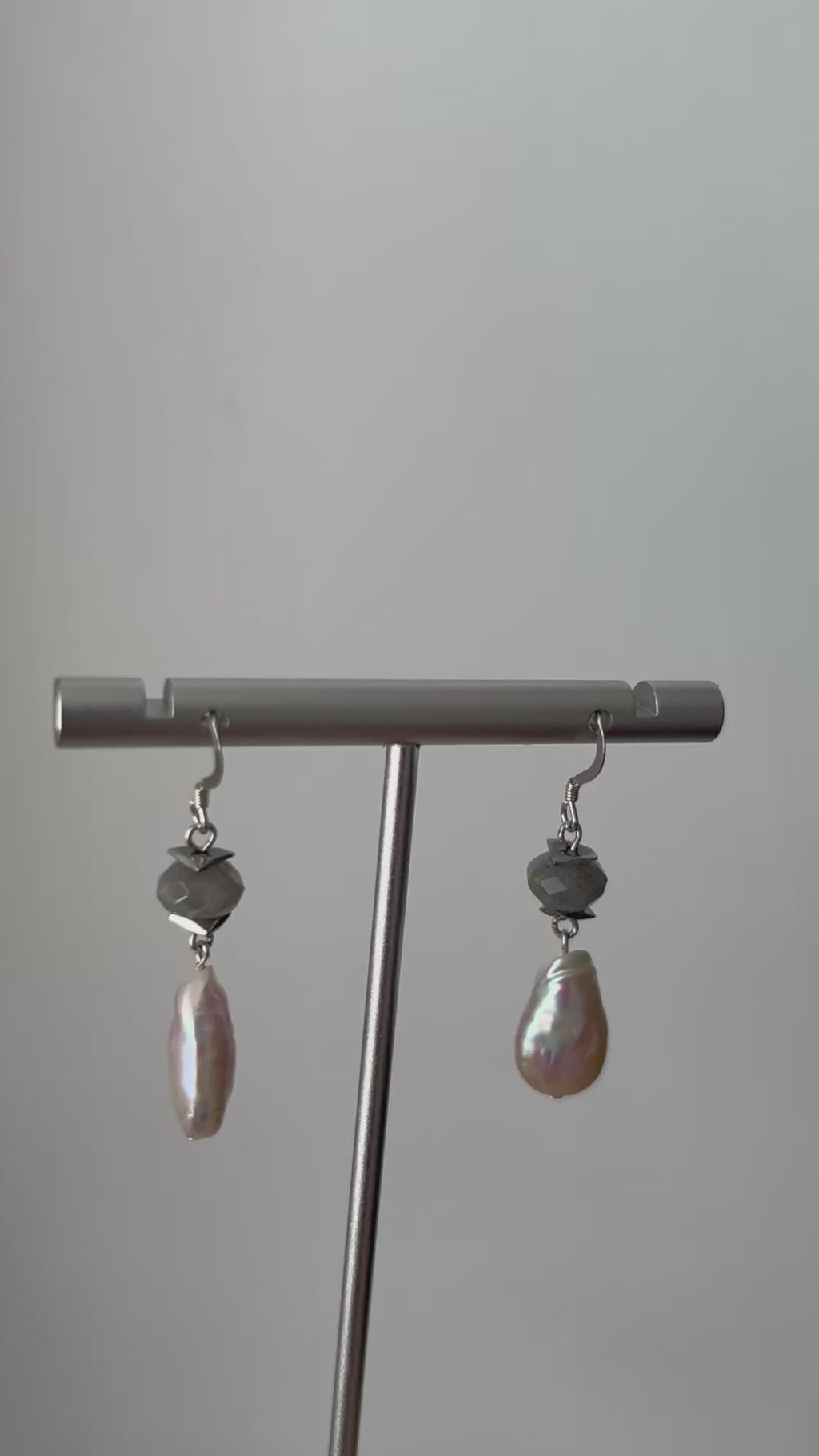 Pearl & Labradorite Sterling Silver Earrings