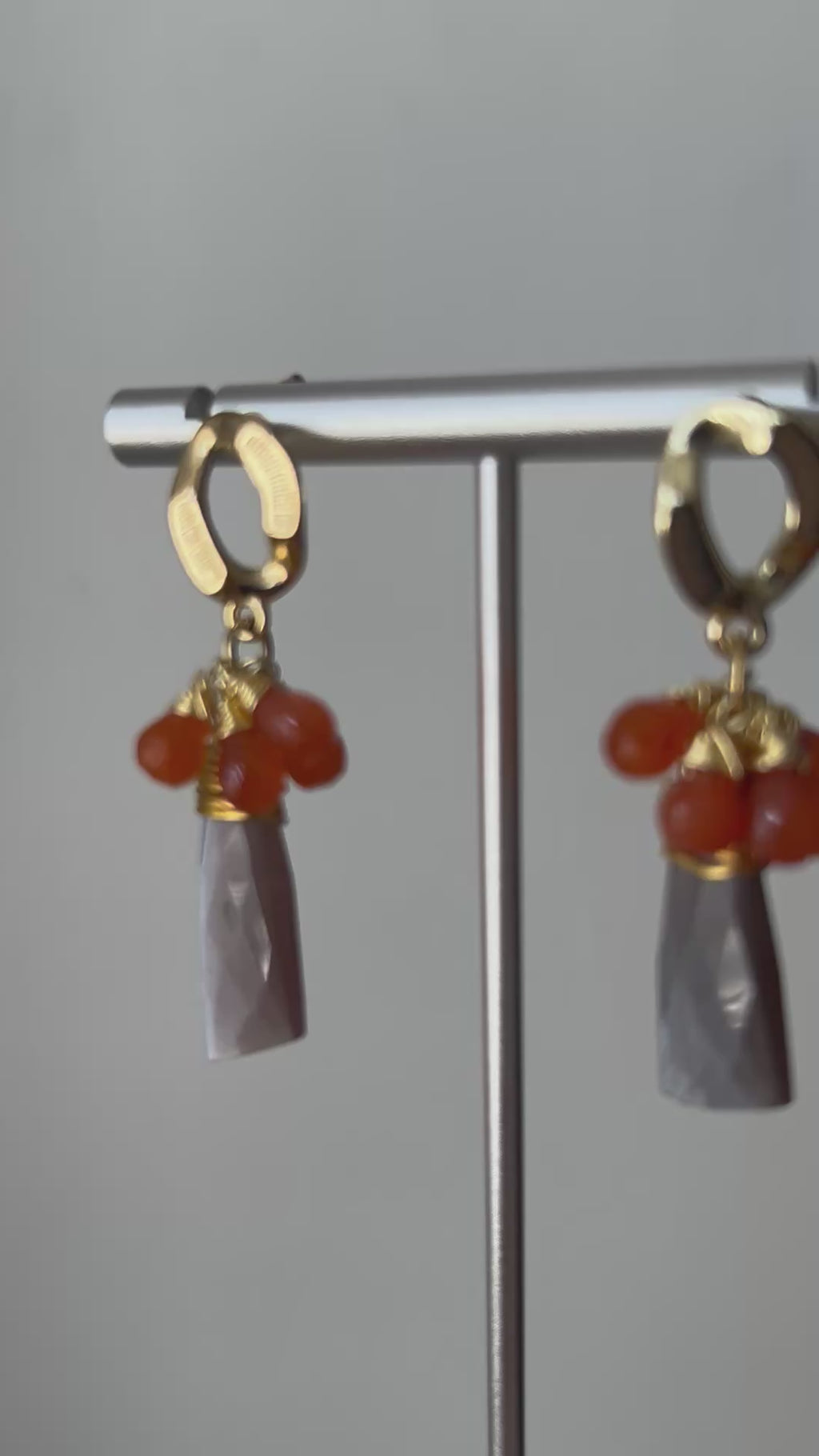 Chocolate Moonstone & Carnelian Earrings