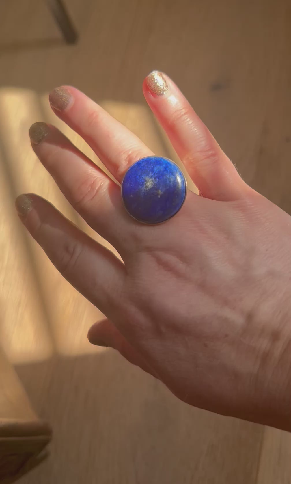 Large Lapis Sterling Silver Ring