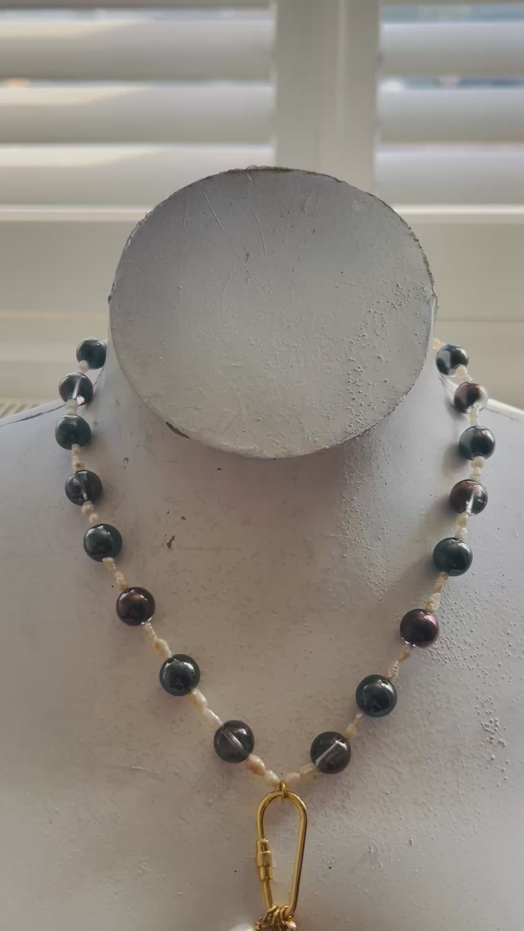 Shell, Pearl & Rock Crystal Charm Necklace