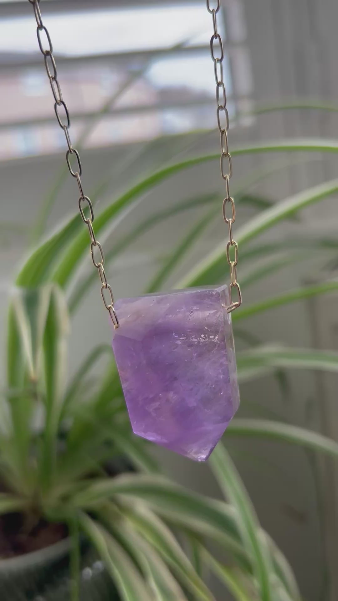 Amethyst on Gold Plate