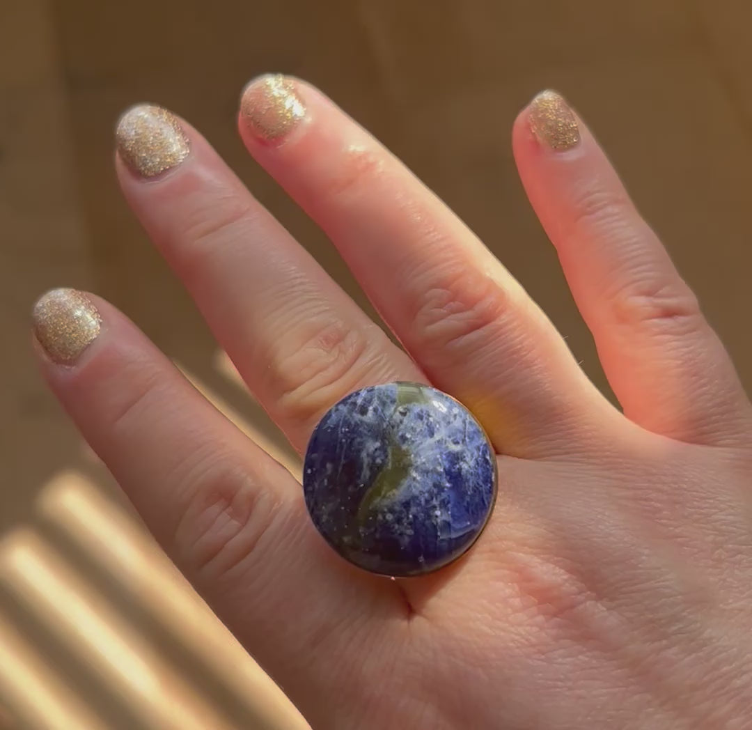 Sodalite "Planet Earth" Ring