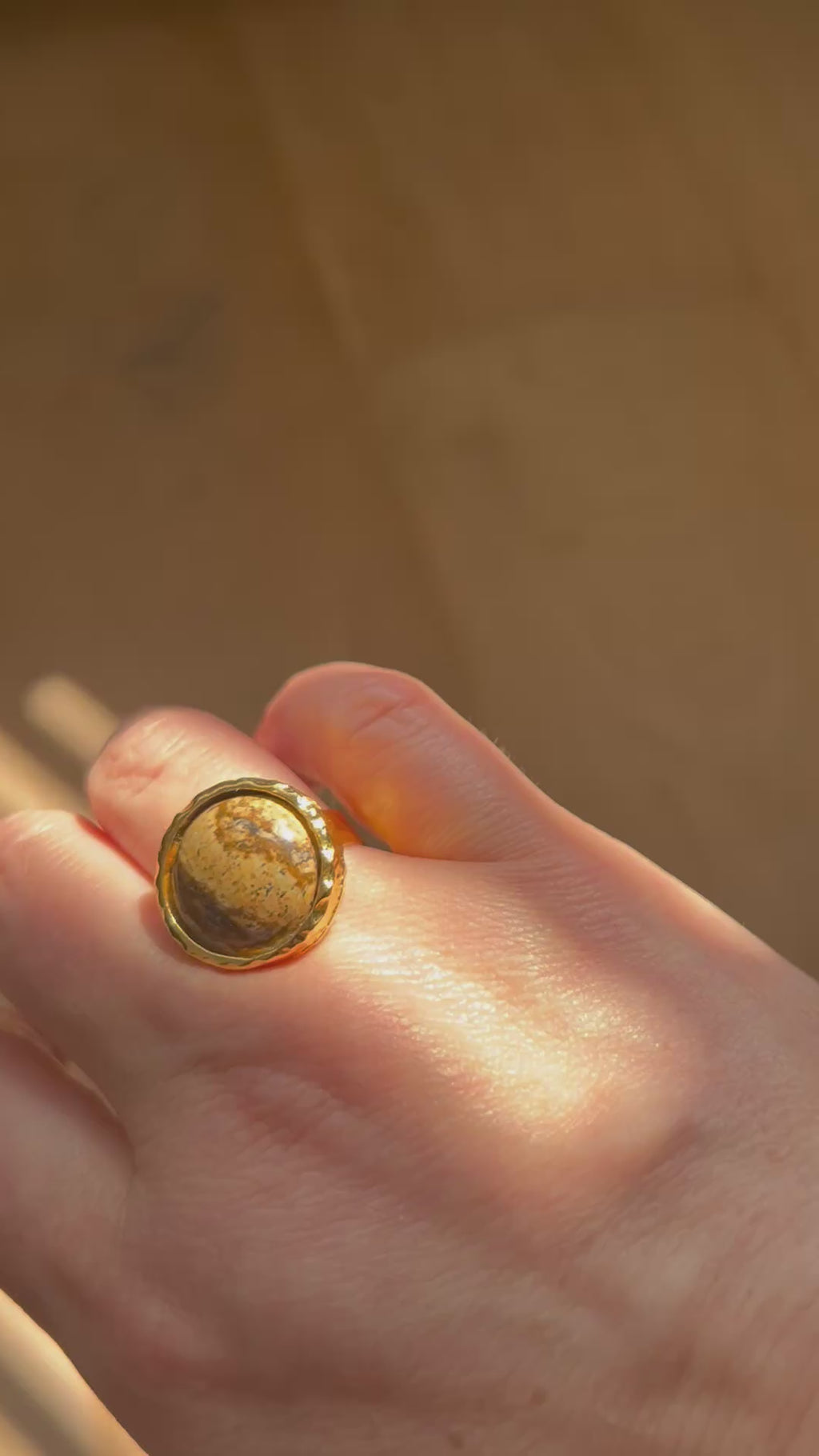 Jasper on Gold Plated Brass Ring